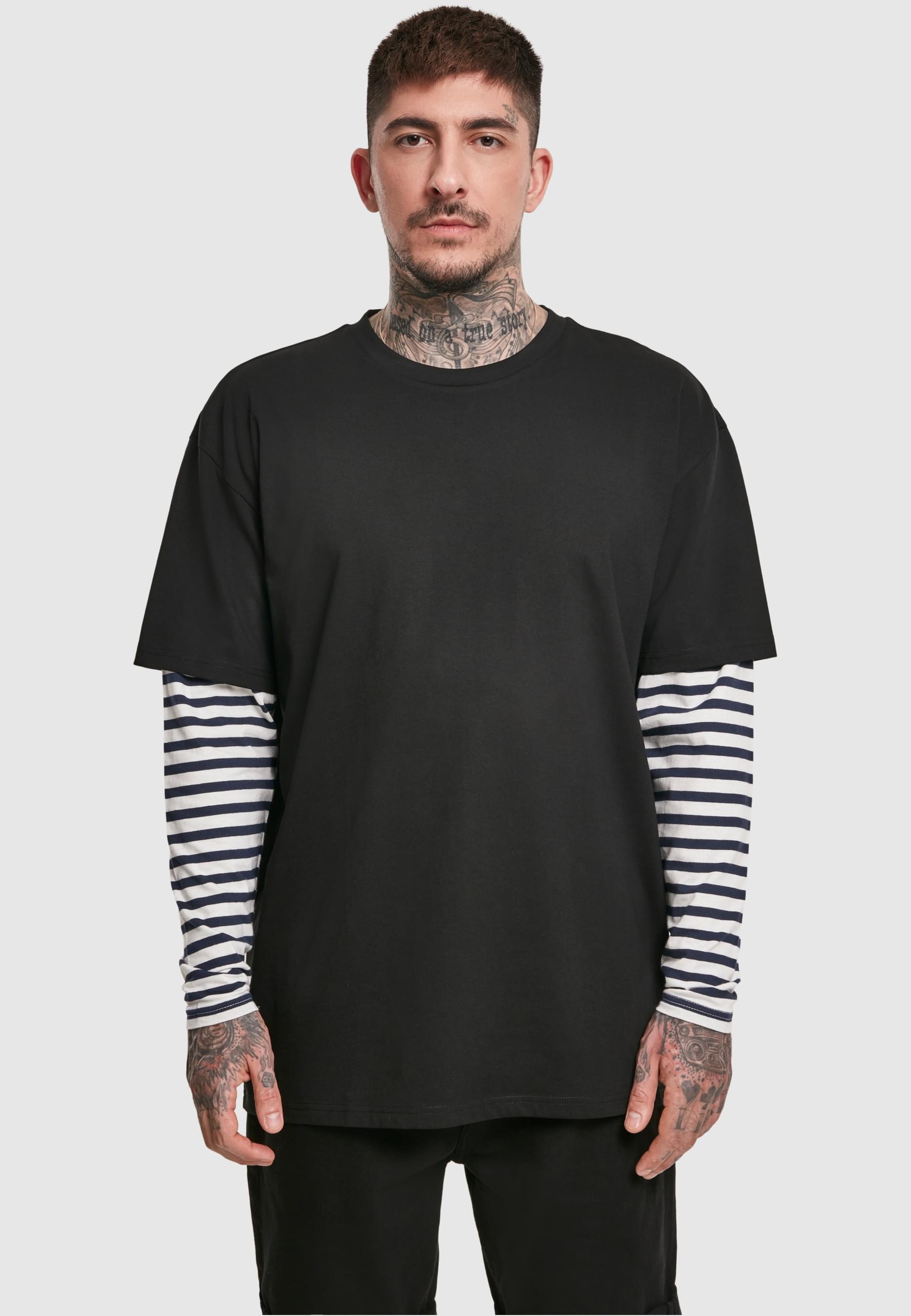 URBAN CLASSICS Longsleeve »Urban Classics Herren Oversized Double Layer Striped LS Tee«, (1 tlg.)