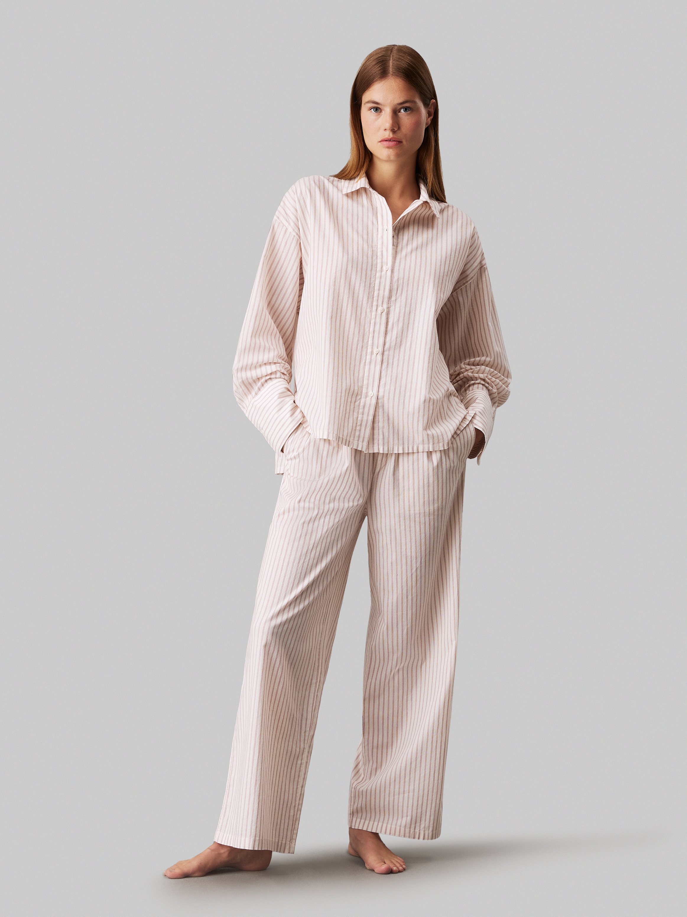 Calvin Klein Underwear Pyjama "L/S BUTTONDOWN & PANT", mit dezentem Streifenmuster