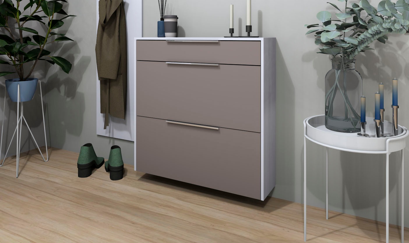 borchardt Möbel Schuhschrank "Olivia", Wandmontage, stehende Montage & Glas günstig online kaufen