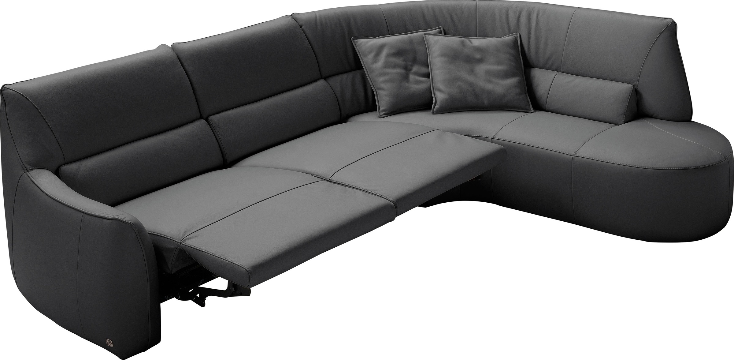 Thumbnail - Egoitaliano Ecksofa "Puffy, extravagant & edel, Retro Designsofa, hoher Sitzkomfort, L-Form" mit Ottomane, wahlweise mit...