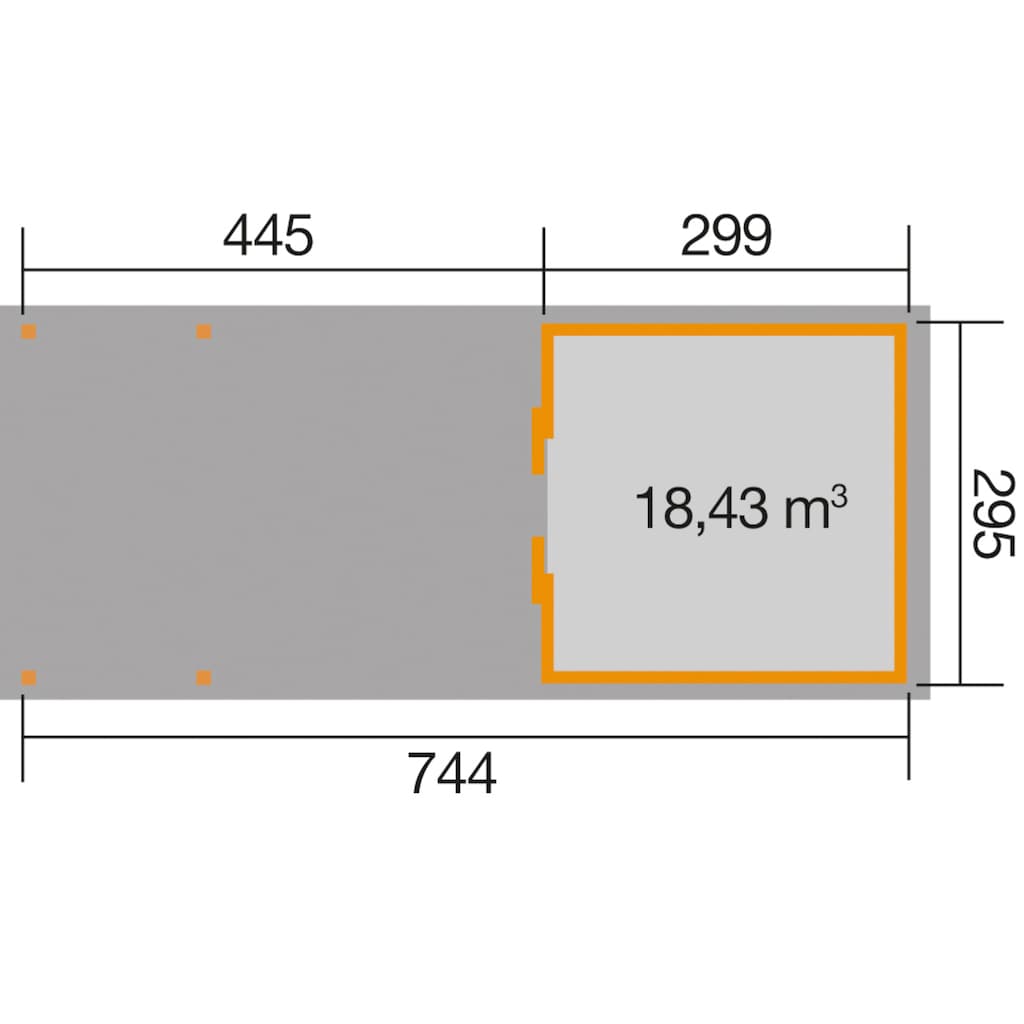 weka Gartenhaus »225 B Gr.2«, (Set)