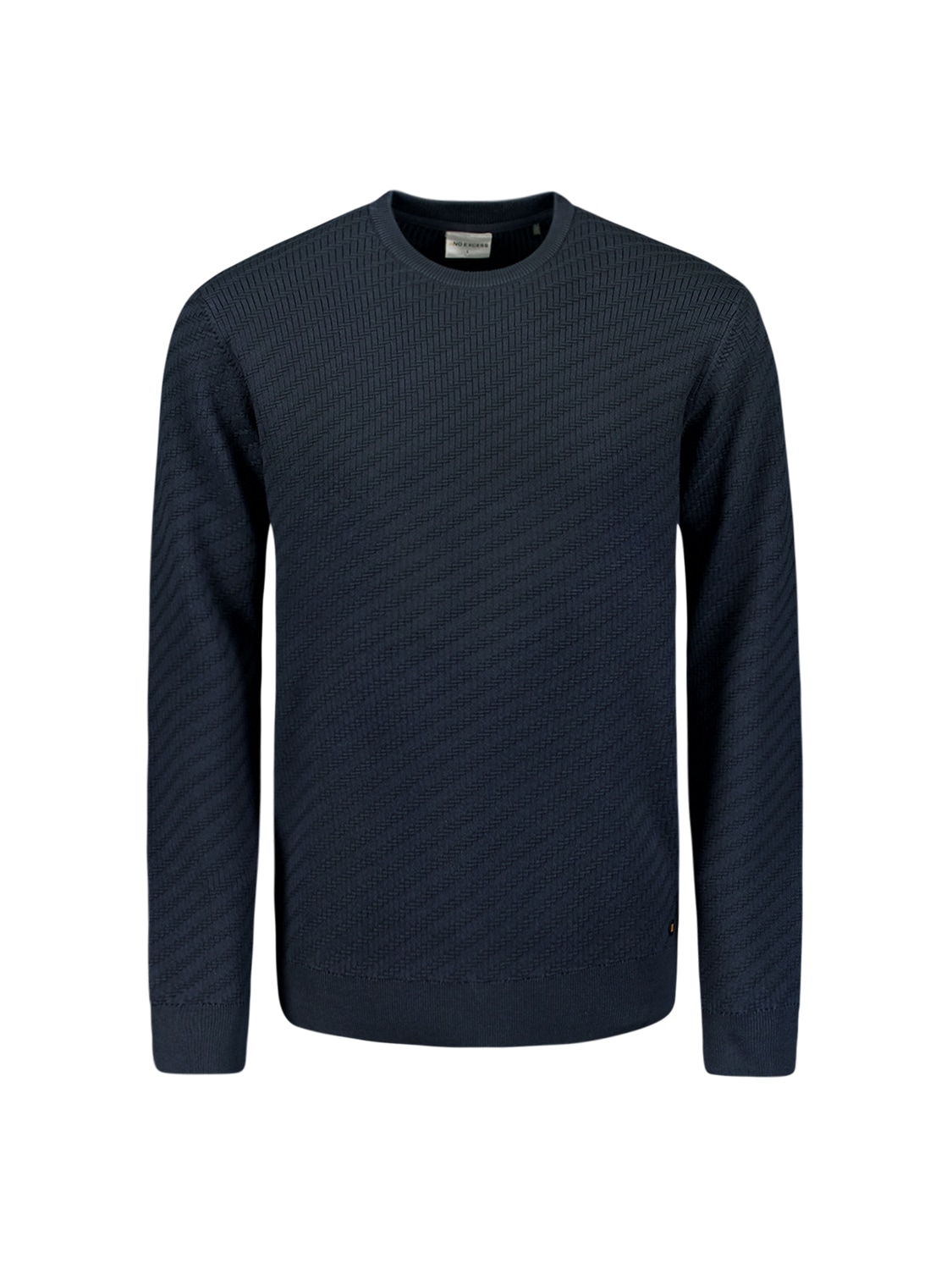 NO EXCESS V-Ausschnitt-Pullover »No Excess Pullover mit diagonaler Strickstruktur«