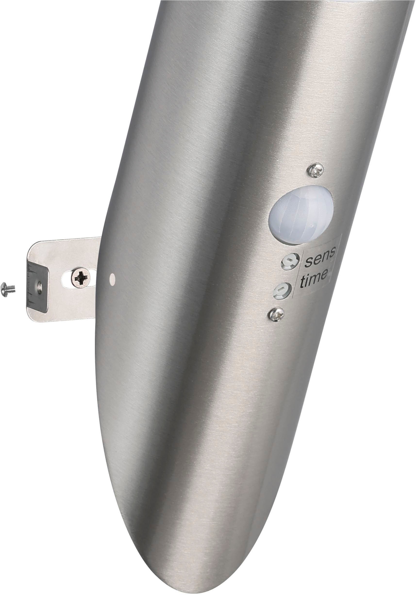 EGLO Wandleuchte »Helsinki Wandlampe, Edelstahl, Außenlampe, Edelstahl, E27, IP44, Lampe« E27 1 Stk. Wand-/Deckenleuchte - H42,5 x Ø7,5 x AL16,5cm - edelstahl