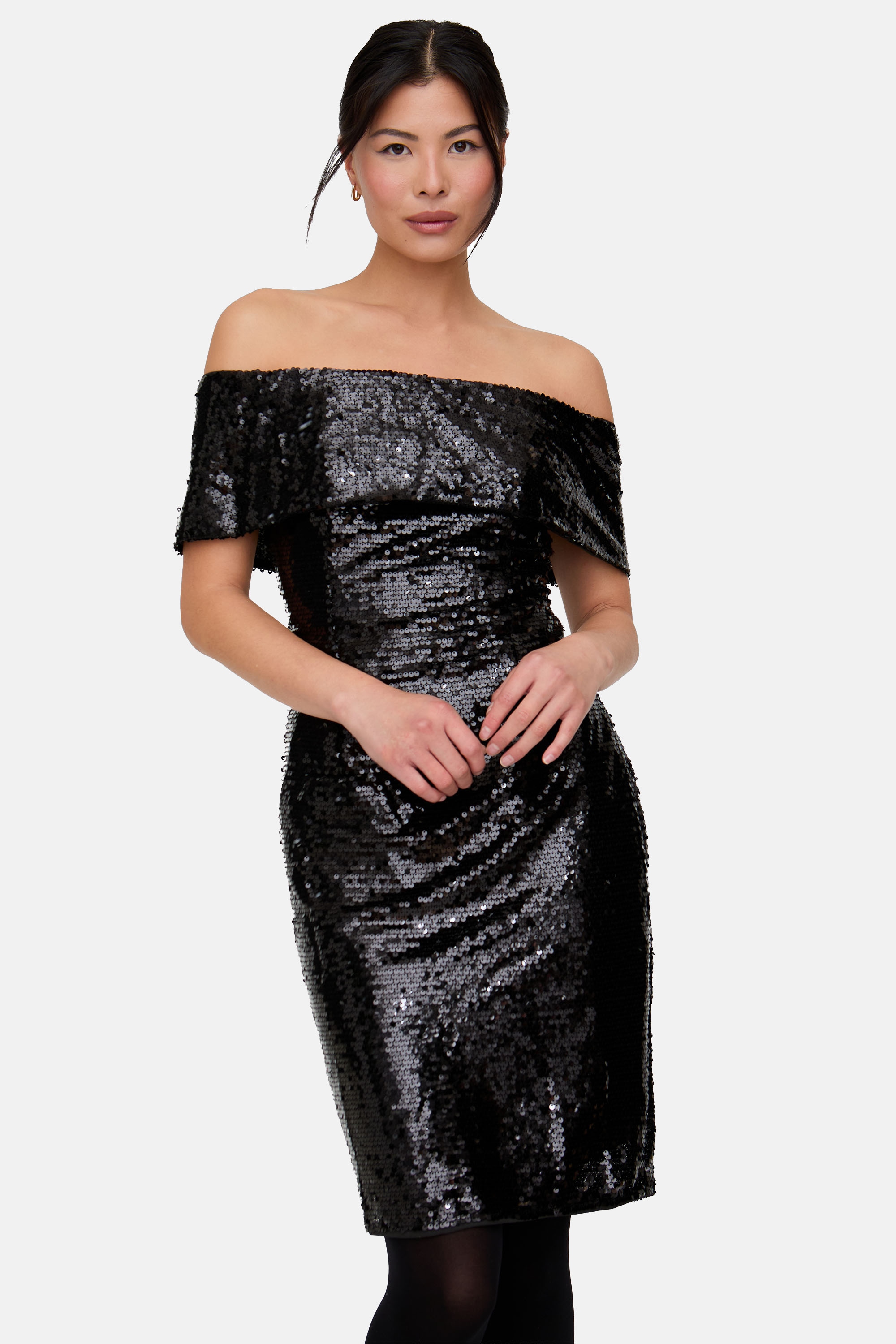Lily and Lionel Midikleid »Jaya Off The Shoulder Sequins Midi Dress Damen«