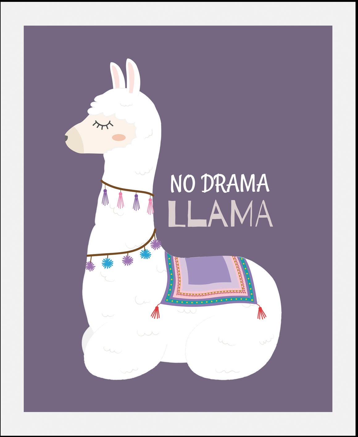 queence Bild "No Drama Llama" 1 Stk. tlg. gerahmt günstig online kaufen