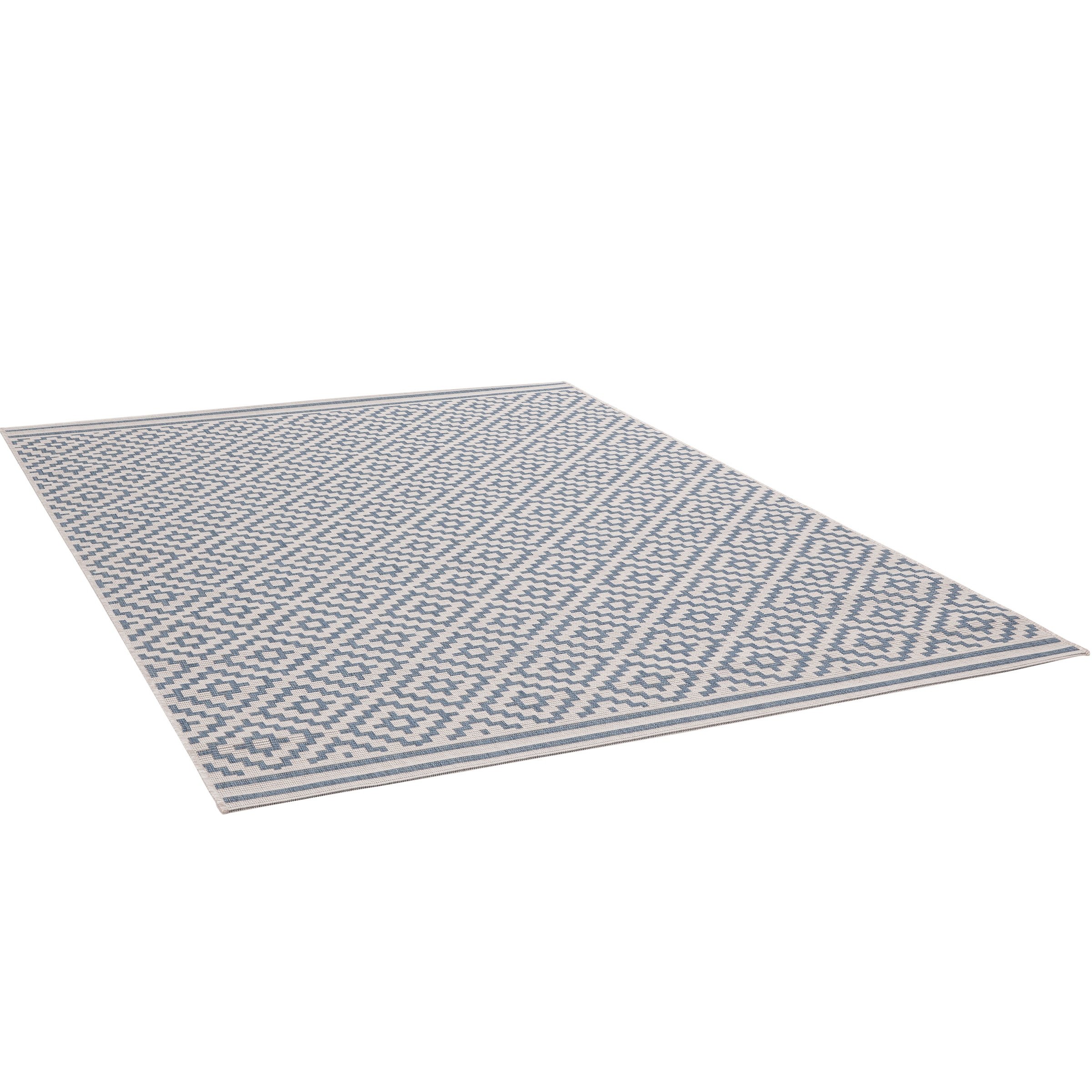 Primaflor-Ideen in Textil Teppich »Outdoorteppich ELDORADO Quadra«, rechteckig, 4 mm Höhe, Flachgewebe, Rauten, Scandi, In- und Outdoor geeignet, wasserfest
