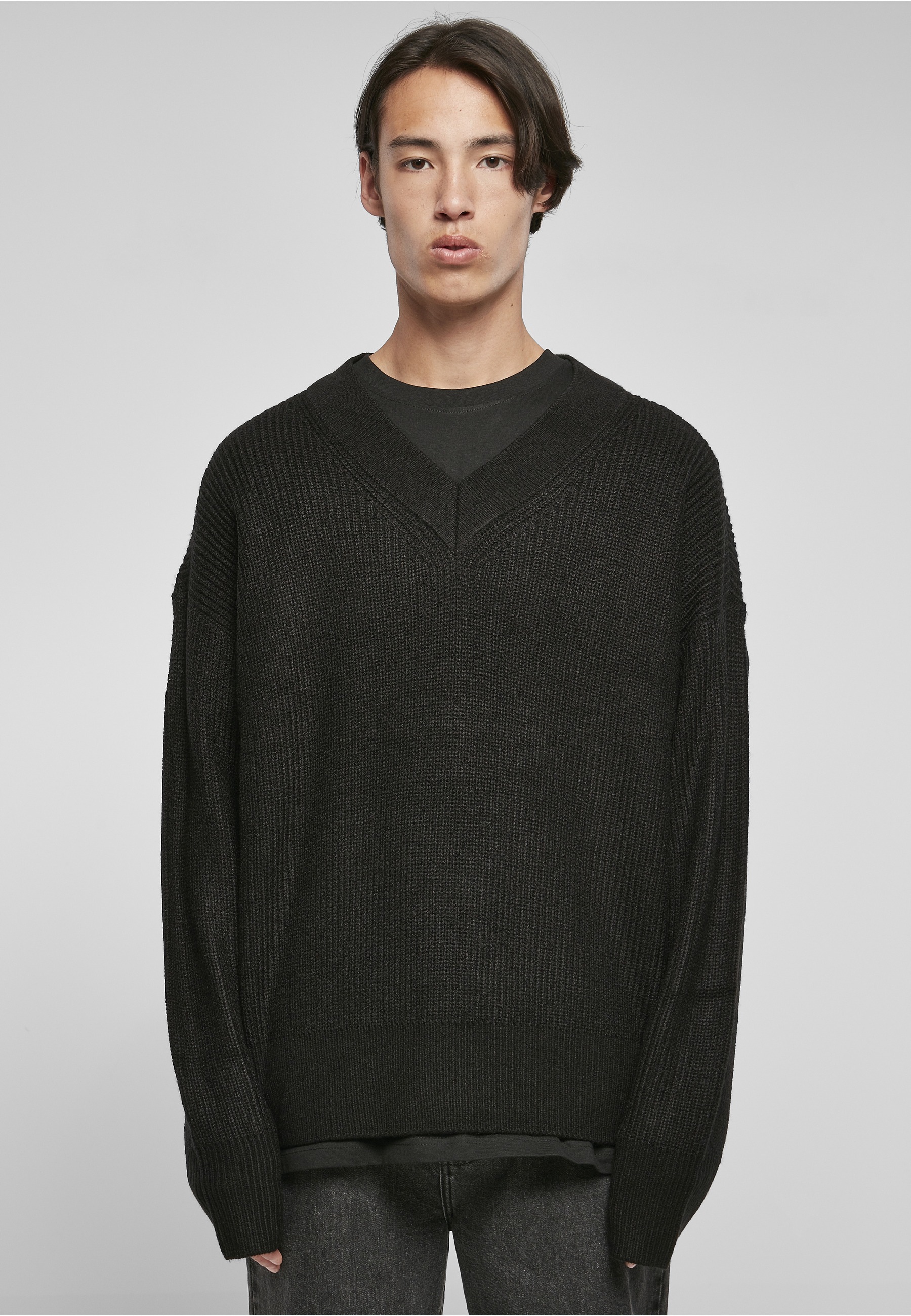 URBAN CLASSICS Strickpullover »Urban Classics Herren V-Neck Cardigan« 1 tlg.