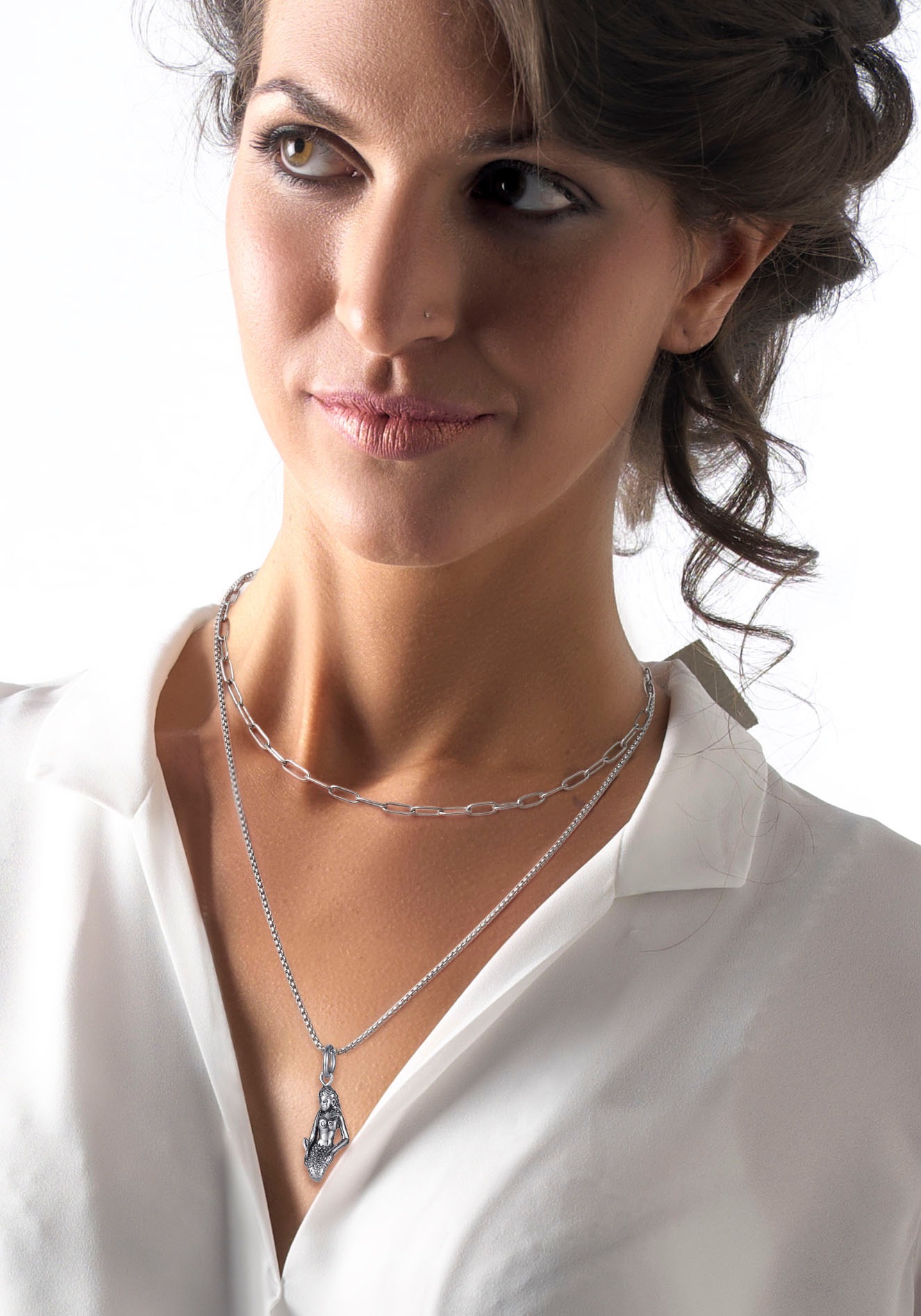 Firetti Kette mit Anhänger »Schmuck Geschenk Seejungfrau«, (Set, 1 tlg.)