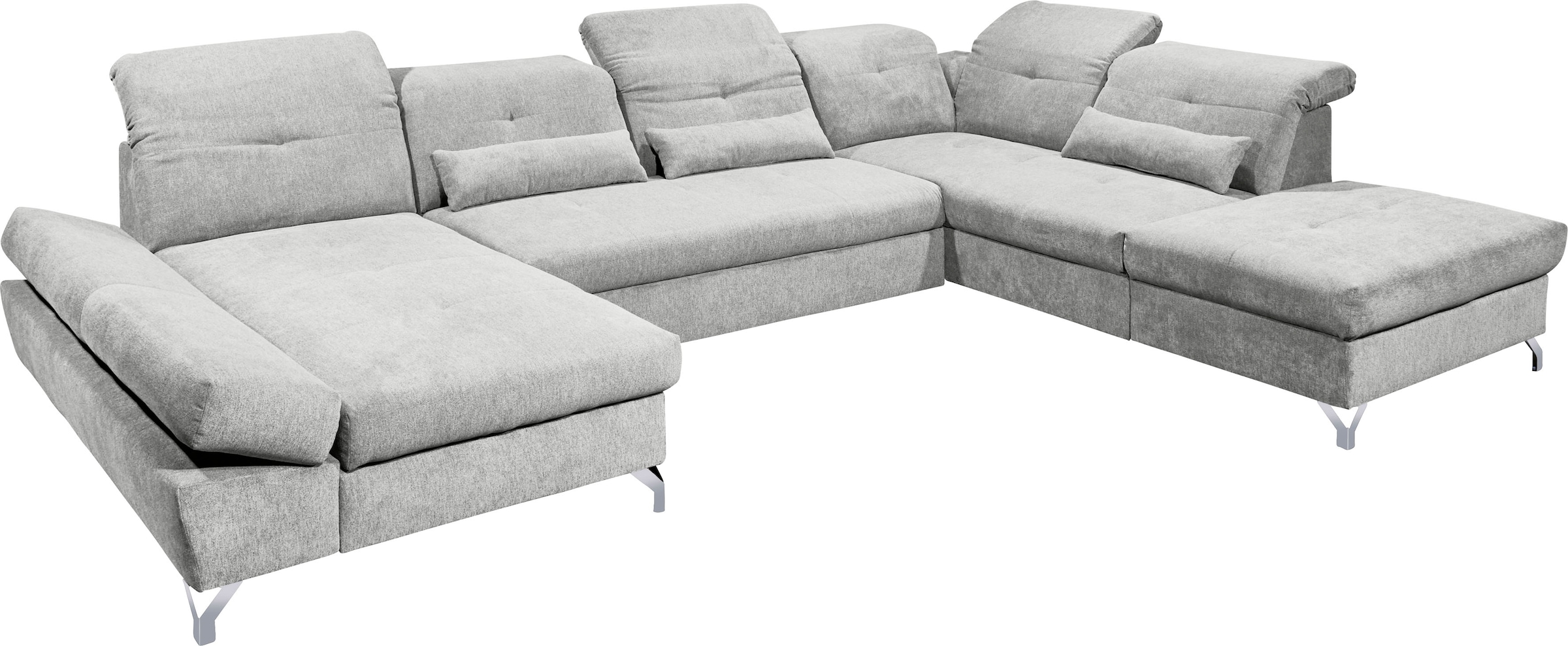 ED EXCITING DESIGN Wohnlandschaft »Melfi U-Form«, mit Bettfunktion, Bettkasten, Nierenkissen, frei im Raum stellbar