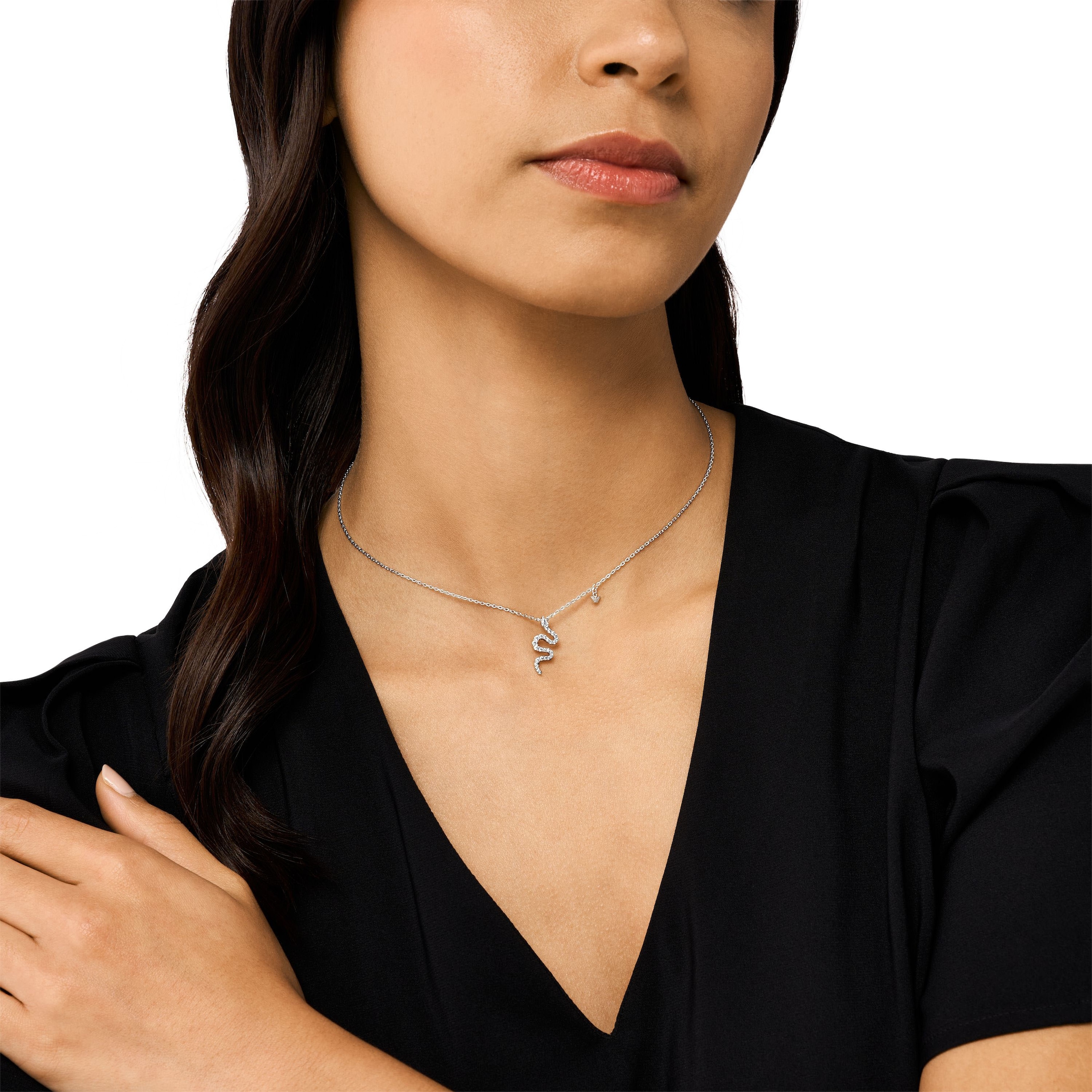 Emporio Armani Kette mit Anhänger »Schmuck Geschenk Silber 925 Halskette Schlange, EG3611040, EG3613221«, mit Zirkonia (synth.) oder Rubin (synth.)