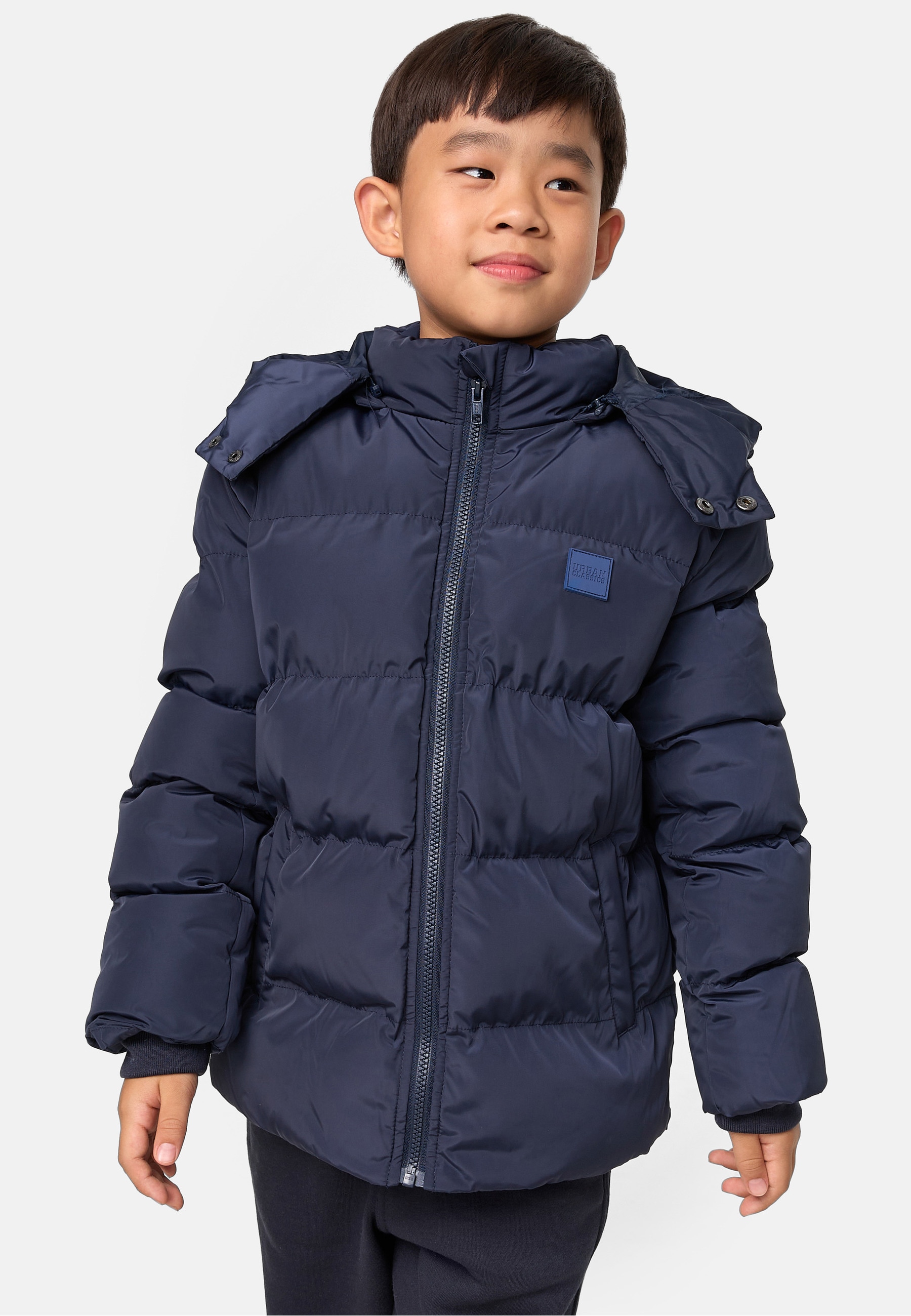 URBAN CLASSICS Winterjacke »Urban Classics Herren Boys Hooded Puffer Jacket« 1 Stk. tlg. mit Kapuze