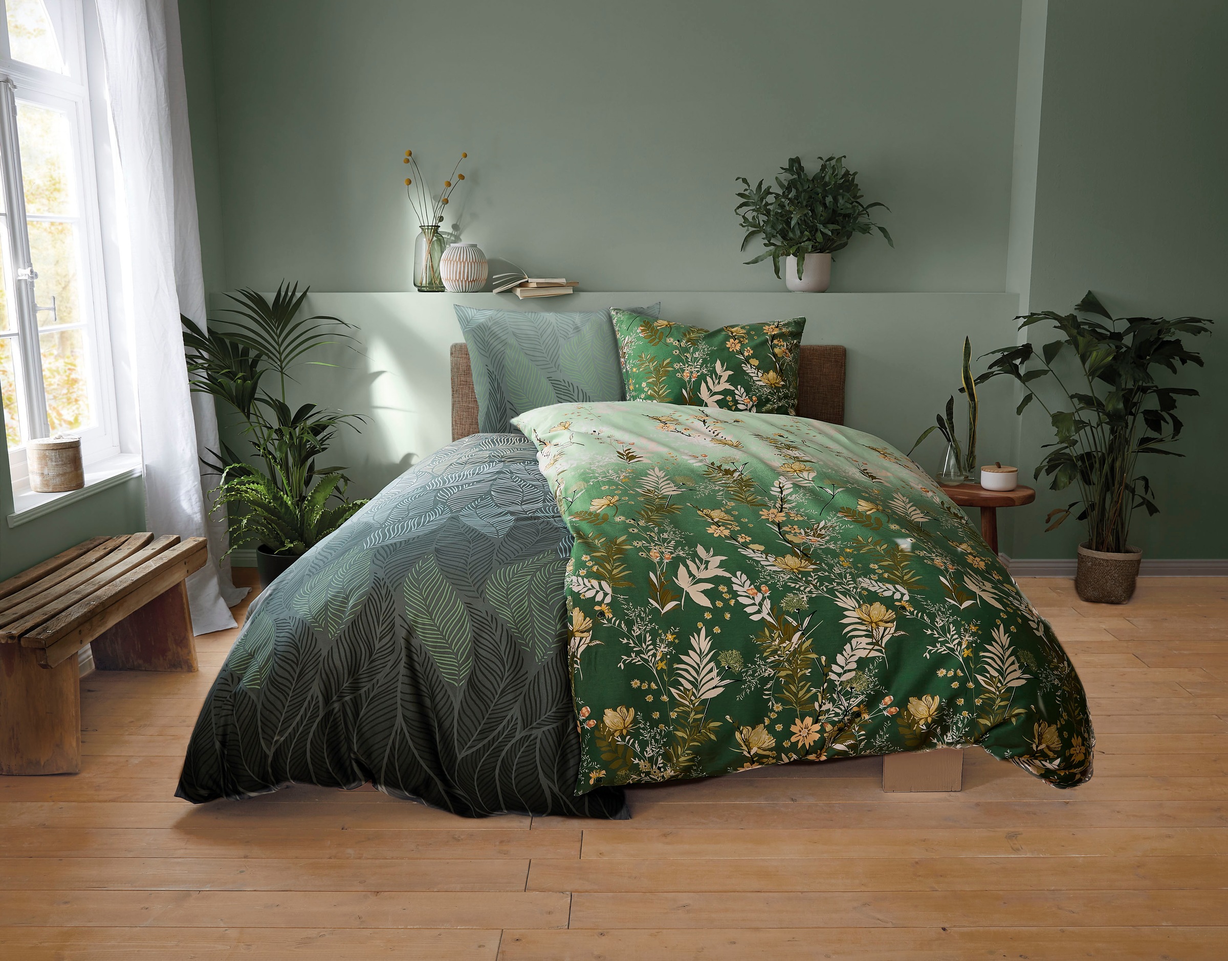 Kleine Wolke Bettwäsche "Jamiro" 2 Stk. mit Blättern günstig online kaufen