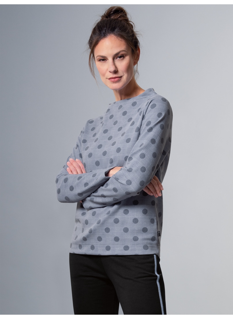 Glencheck-Muster« »TRIGEMA Sweatshirt Trigema | bestellen mit Langarmshirt BAUR