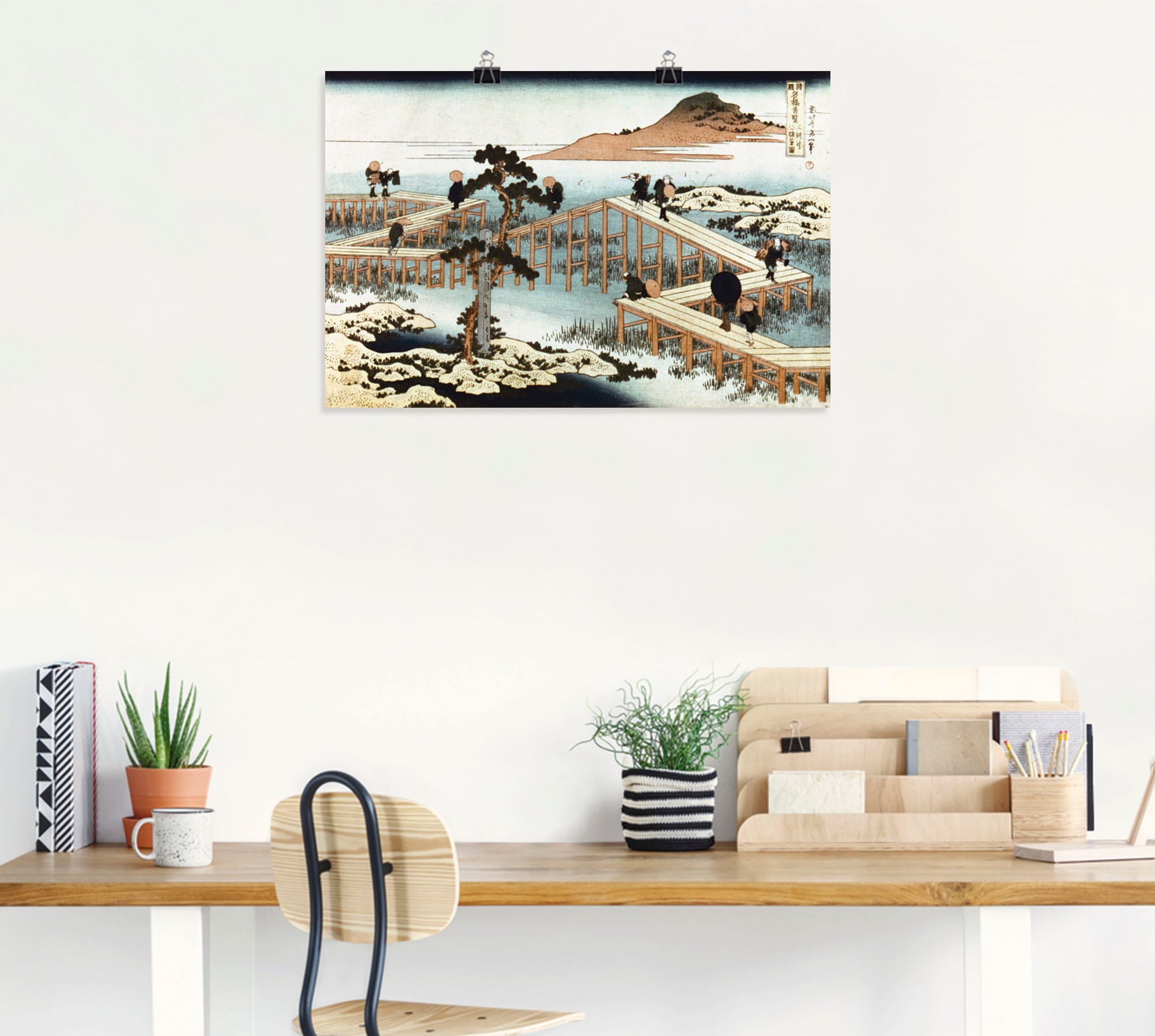 Artland Poster »Brücke bei Yatsuhashi Mikawa-Provinz«, Brücken, (1 St.), als Alubild, Leinwandbild, Wandaufkleber oder Poster in versch. Größen