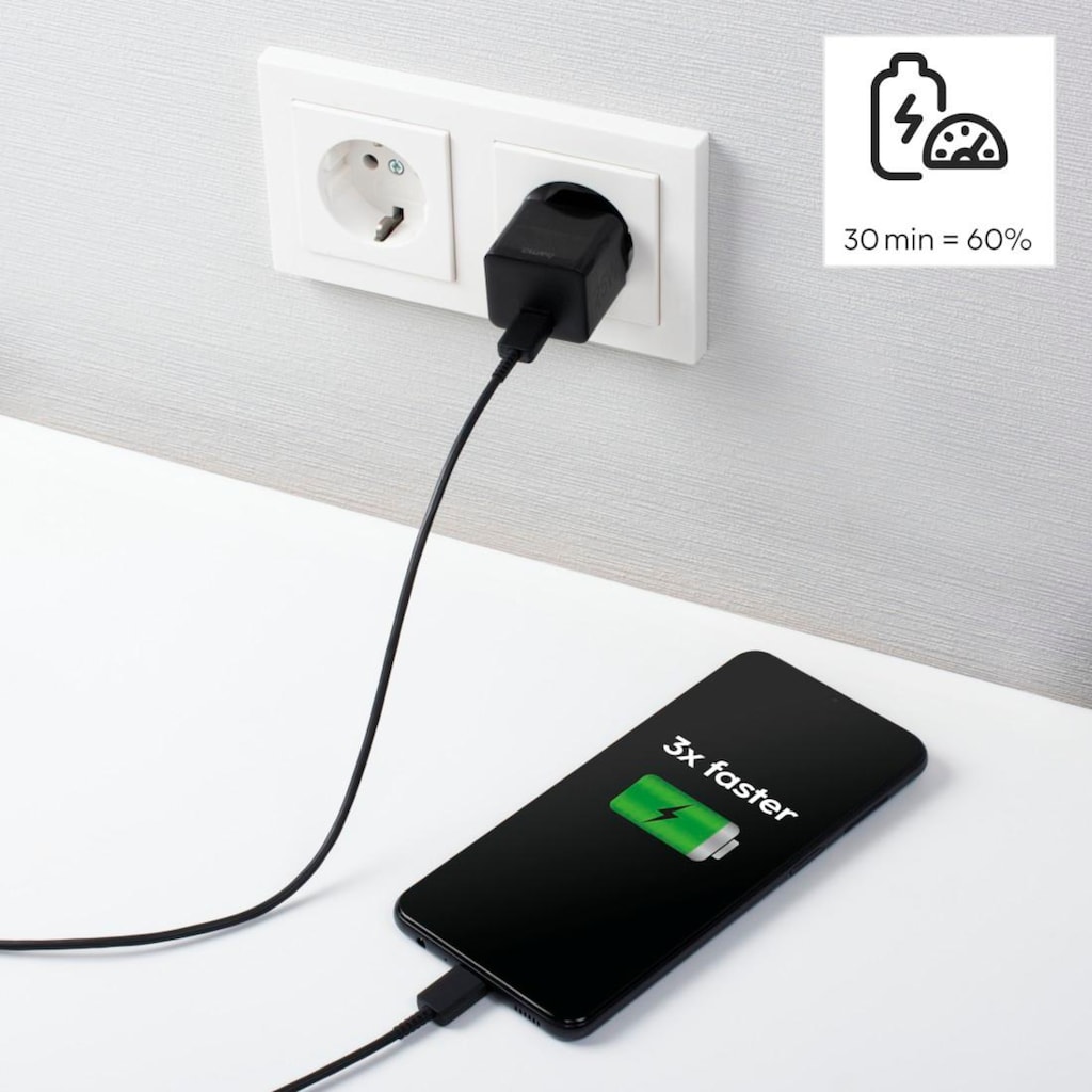 Hama USB-Ladegerät »Ladegerät 20 Watt, Schnellladegerät mit Power Delivery u. Quick Charge«