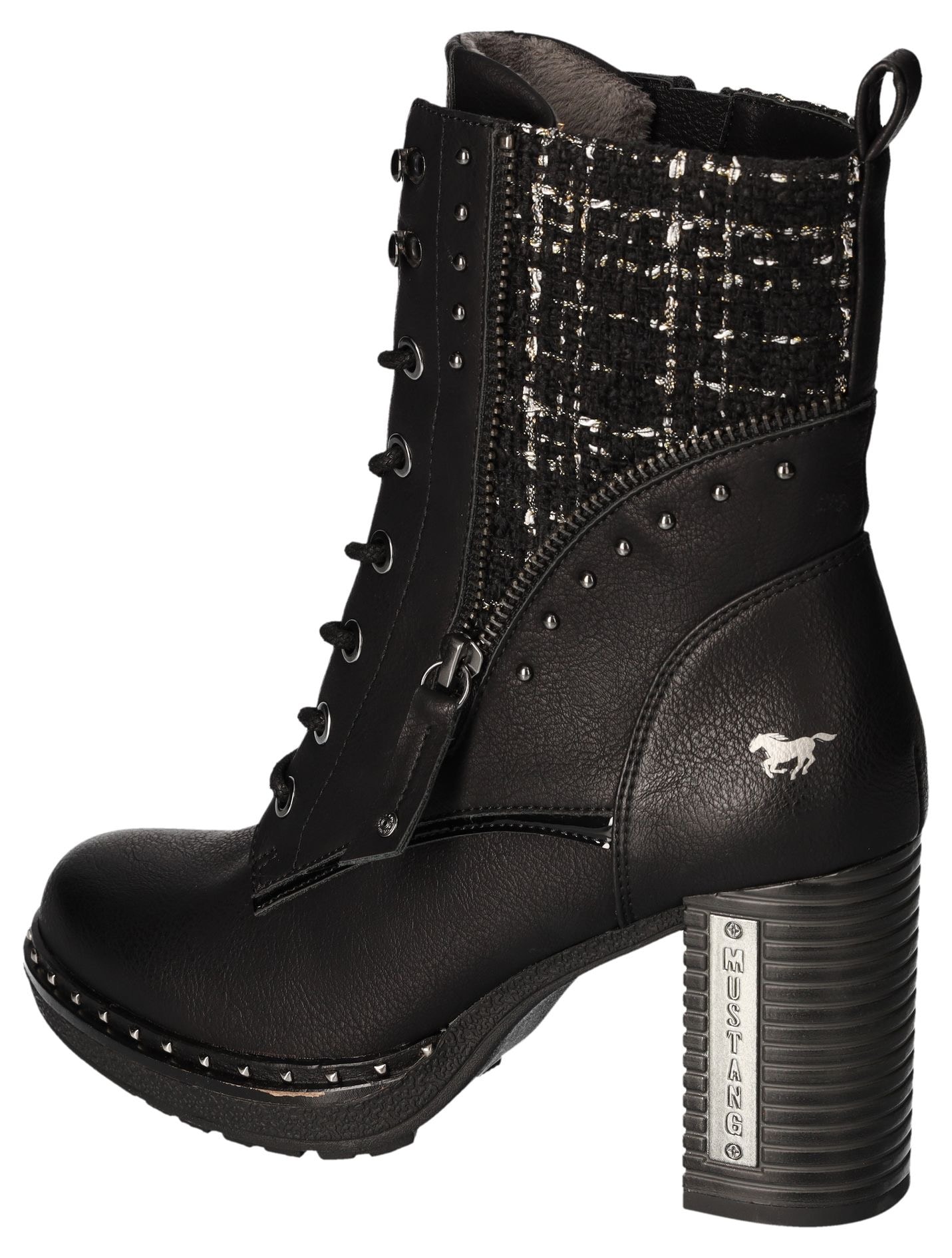 Mustang Shoes Stiefelette, Bikerboots, Plateaustiefelette mit Innenreißverschluss