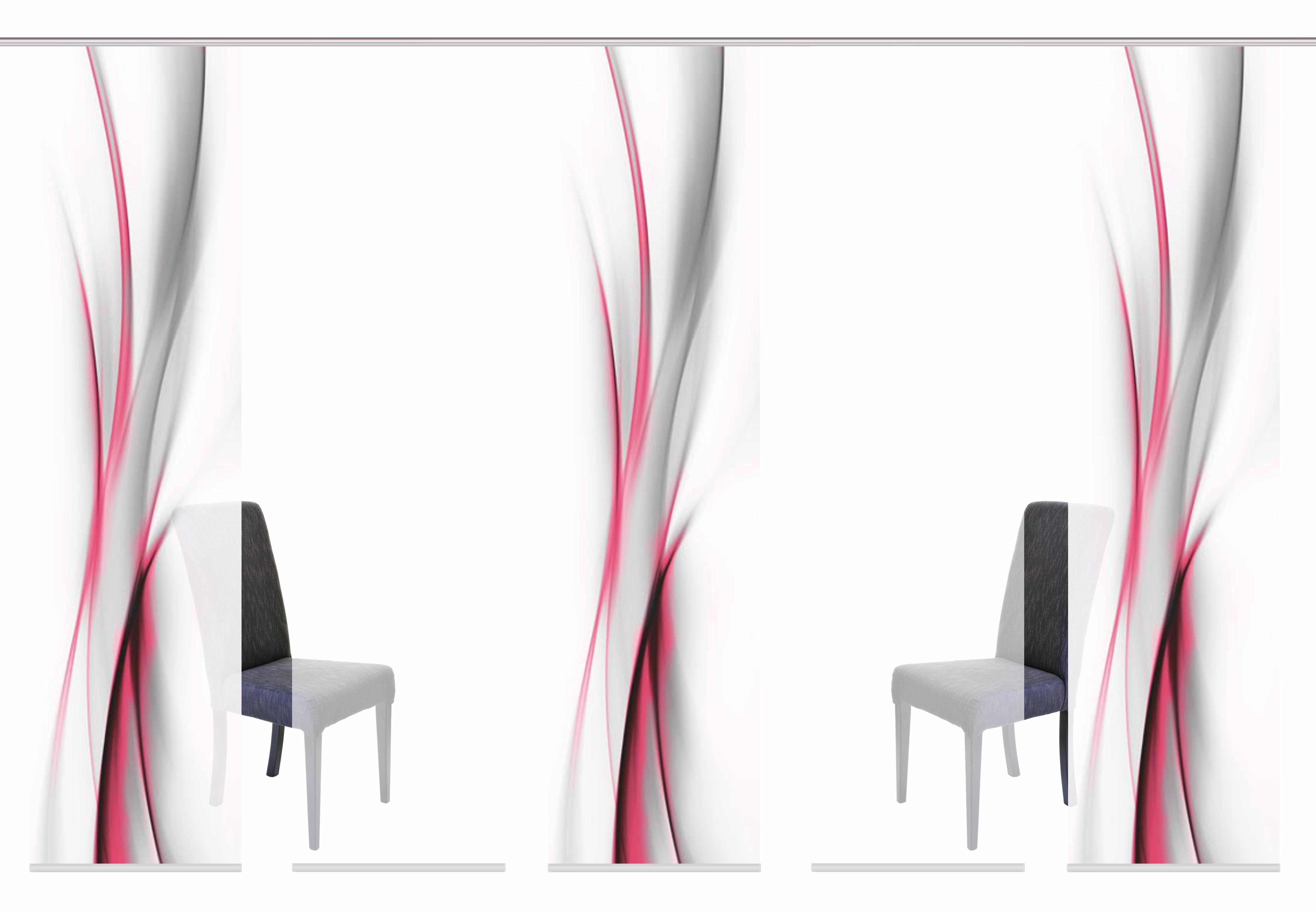 HOME WOHNIDEEN Schiebegardine "UFA" Klettband 5 Stk. tlg. HxB: 245x60, inkl günstig online kaufen