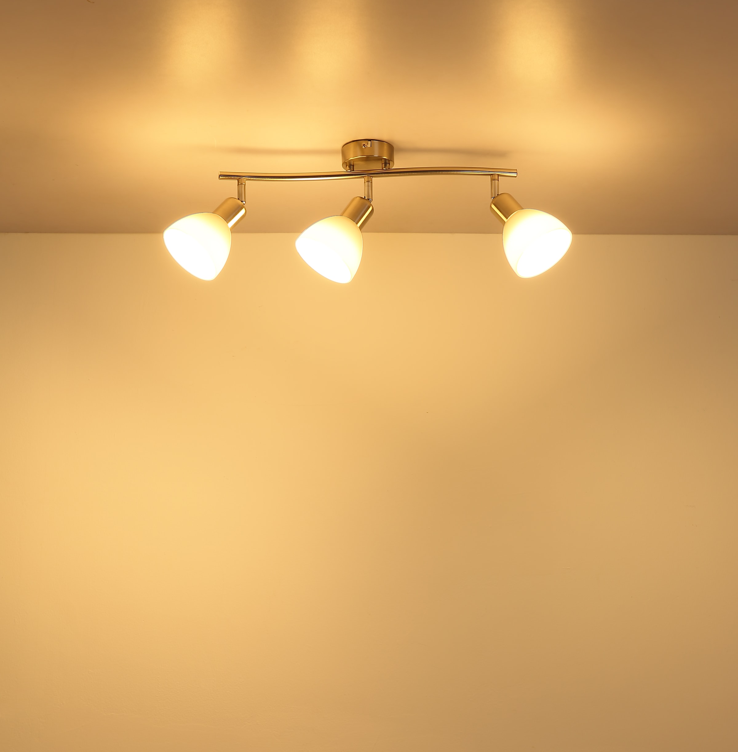 NOWA Deckenspot »MALTE« E14 1 Stk. Warmweiß Strahler Metall Nickel matt, Glas opal, inkl. 3x E14 LED, 430lm Output