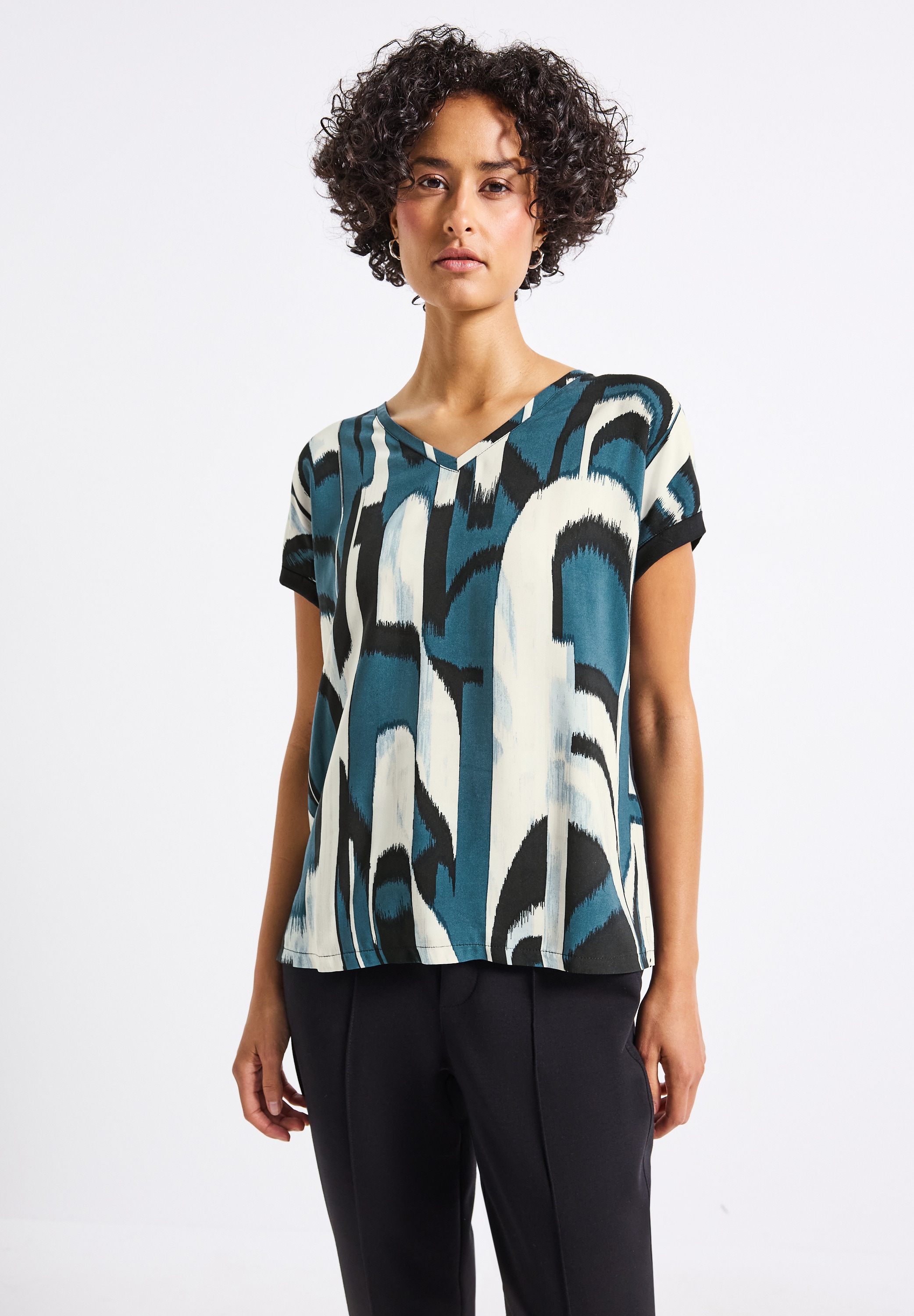 STREET ONE T-Shirt, aus elastischem Materialmix günstig online kaufen