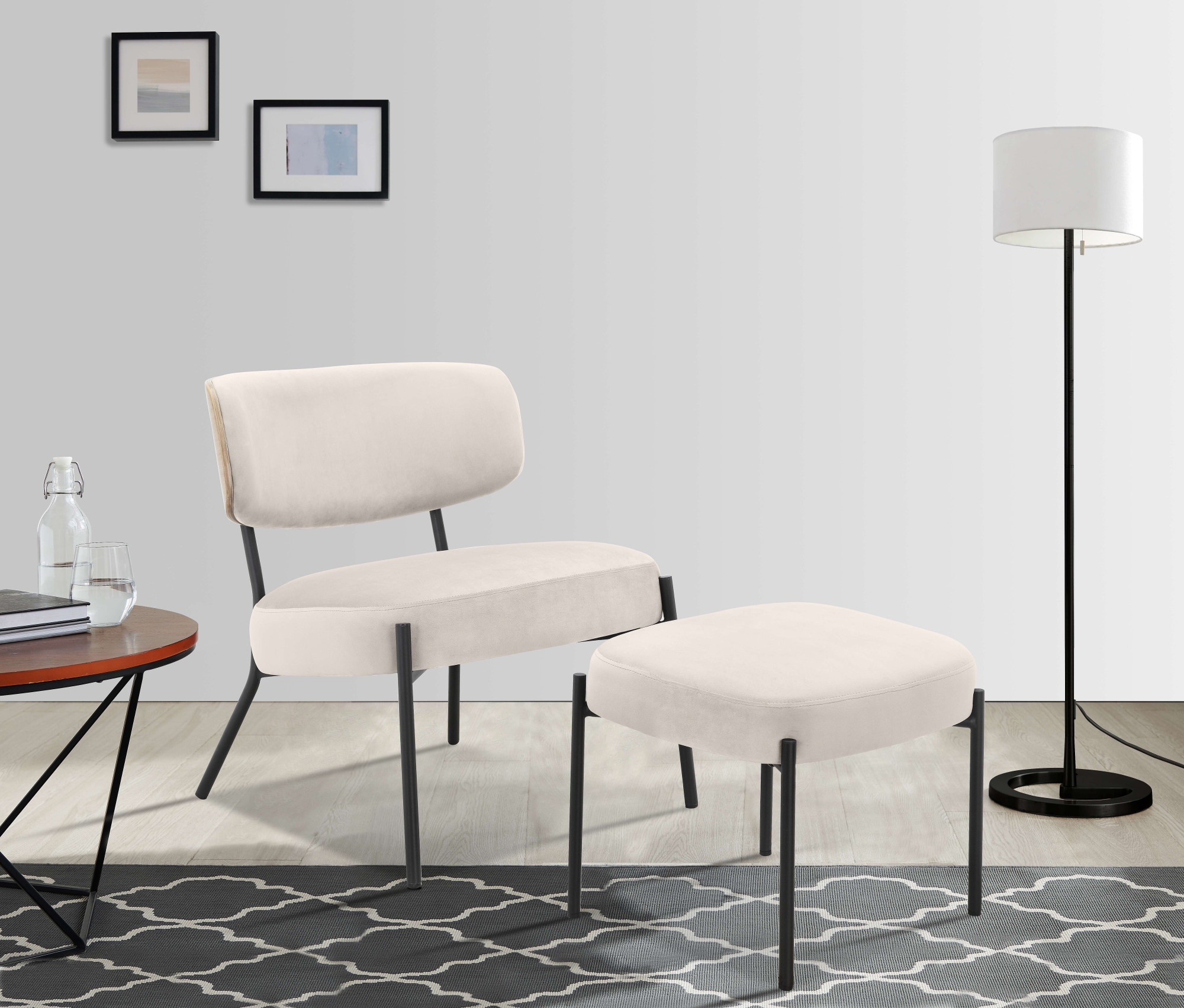 Loungesessel »Lovberg in Cord und Easycare-Bezug«, eleganter Sessel mit Hocker