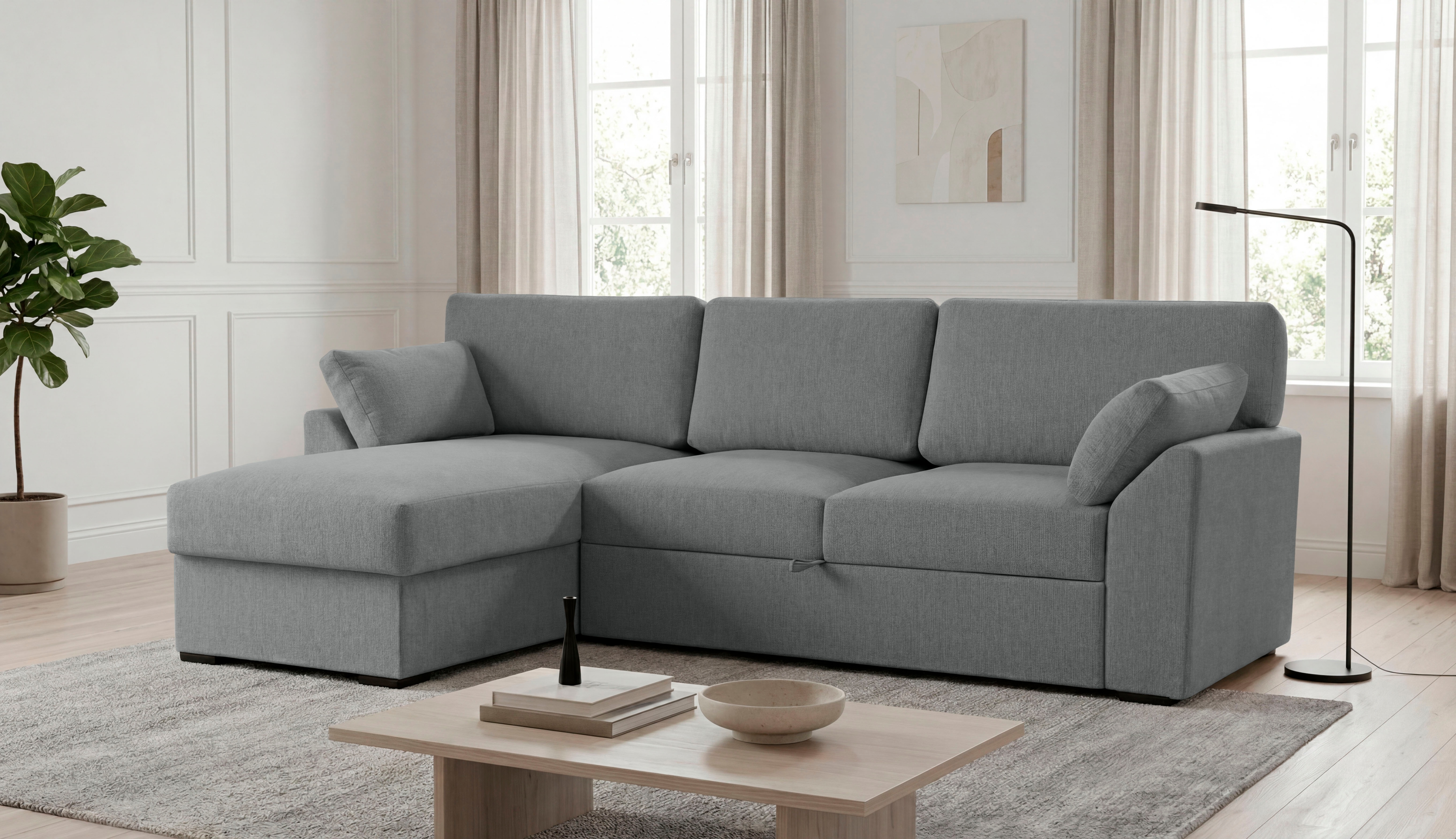 OTTO home Ecksofa "Citry" Breite 246 cm, Chenille, Bettfunktion, Bettkasten, L-Form