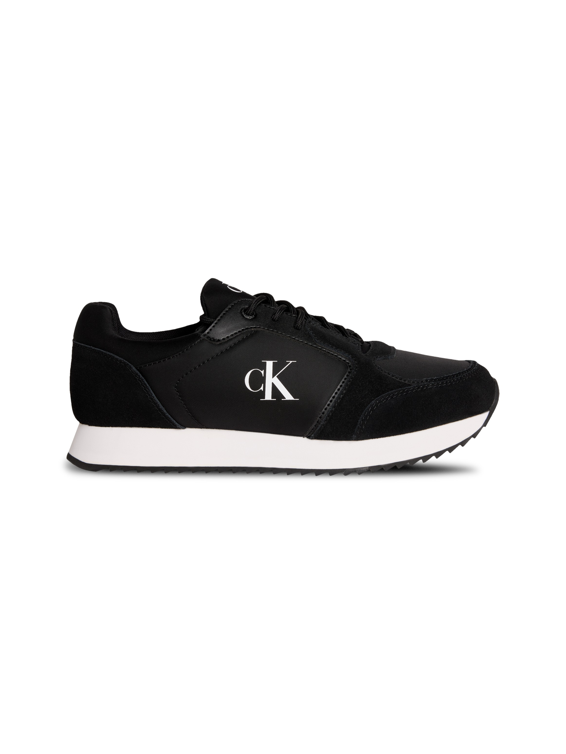 Calvin Klein Jeans Slip-On Sneaker »RETRO RUNNER SOCK LACE UP NY-SU«, Halbschuh, Freizeitsneaker mit CK-Logo und aufgesetzter Schnürung
