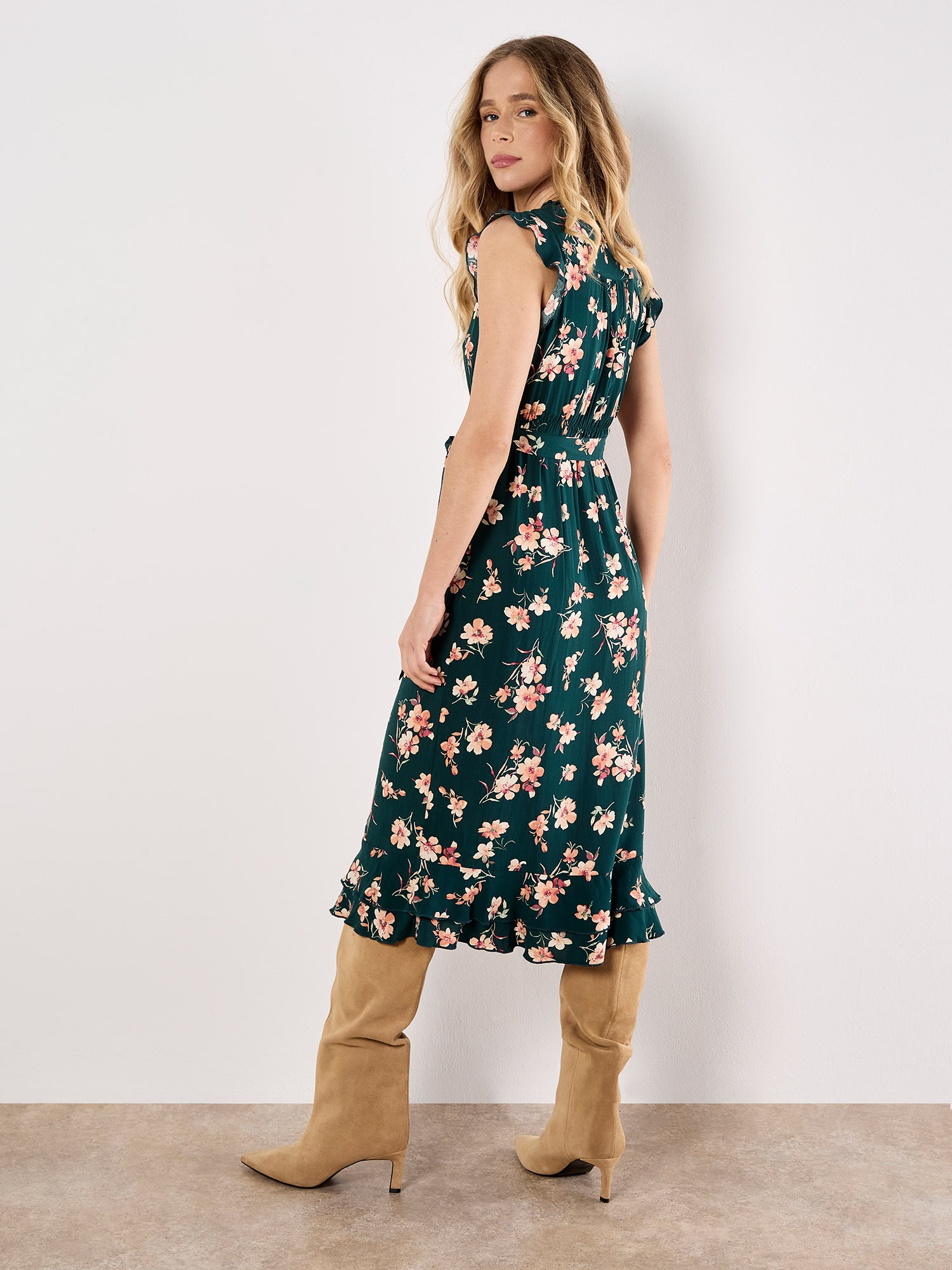 Apricot Midikleid »Midikleid« mit Bindeband, 2 tlg. mit Bindegürtel