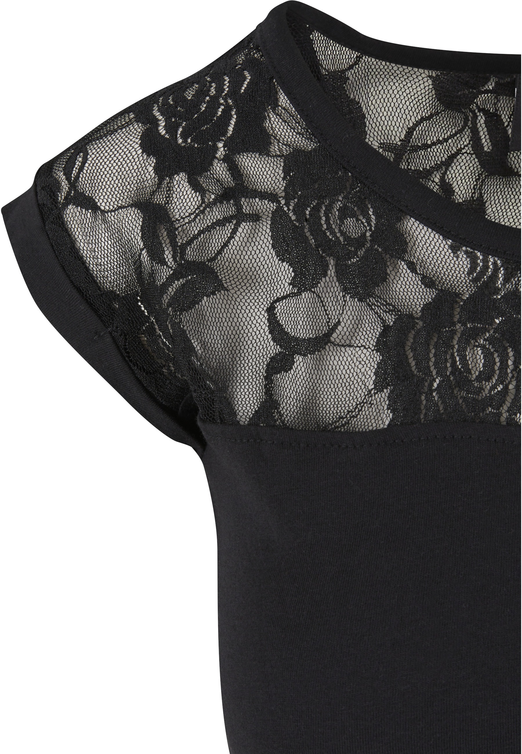 URBAN CLASSICS Kurzarmshirt »Urban Classics Damen Ladies Top Laces Tee« 1 Stk.