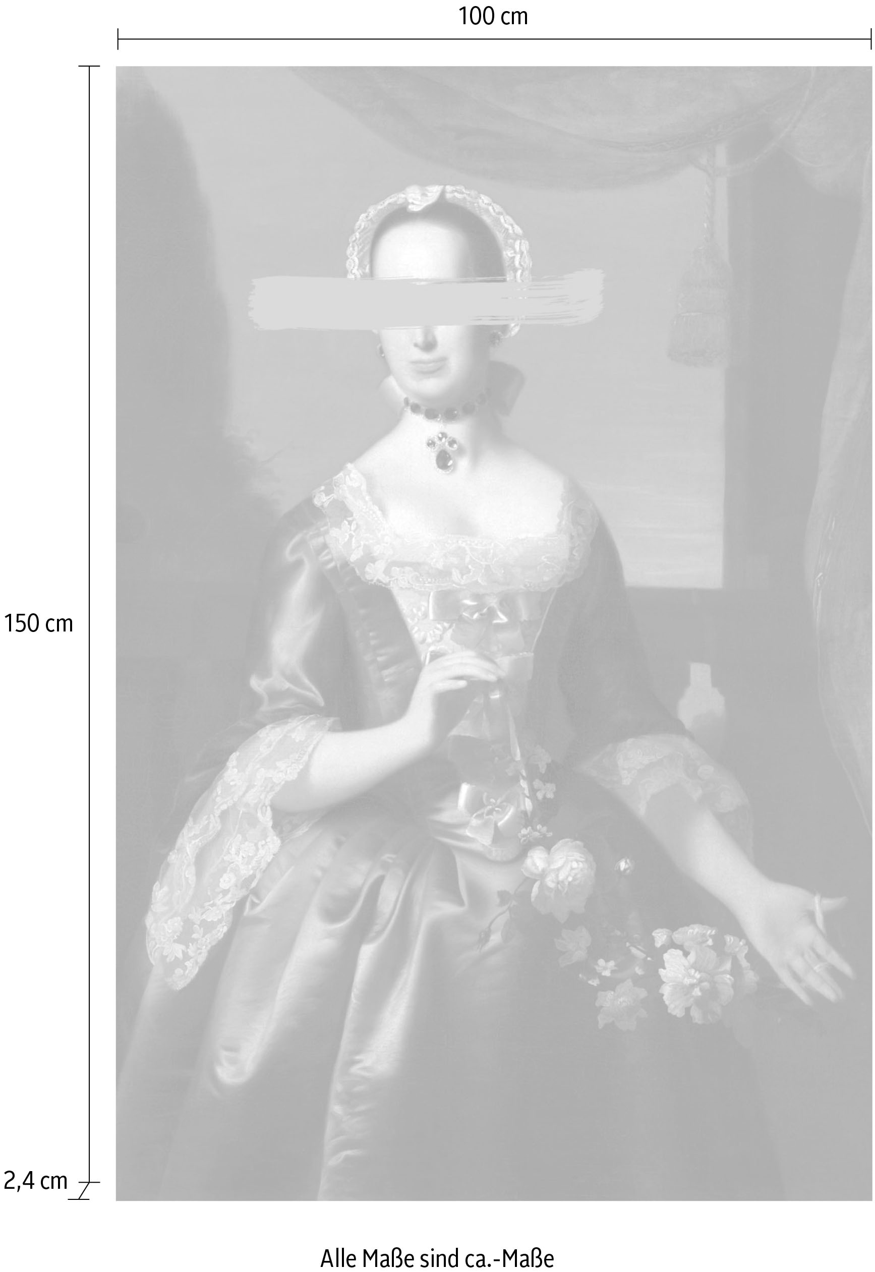 queence Acrylglasbild »Frau mit Farbklecks«, Kunst-Gemälde-Frau-Bilder von Frauen-Historische Persönlichkeiten-Formen, Fine Art-Print in Galeriequalität