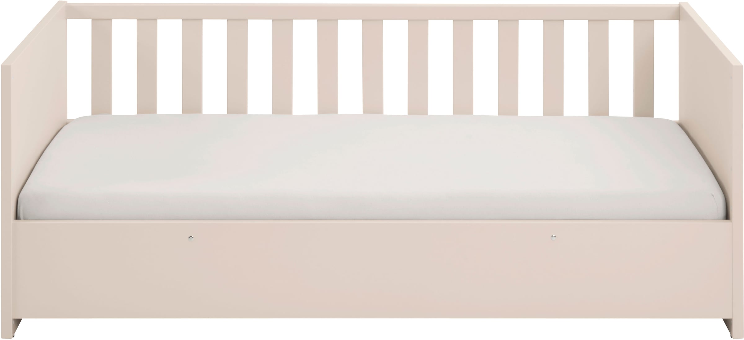 YUNY by PAIDI Babybett »LITTLE SNU 70x140cm in Beige oder Weiß, umbaubares Bodenbett« Kinderbett mit Rausfallschutz aus Massivholz, langlebiges Gitterbett