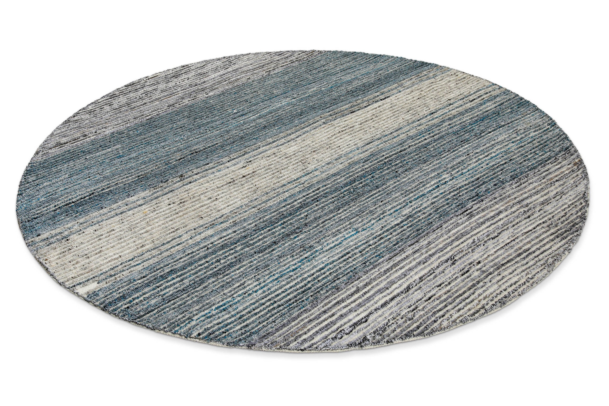 Wecon home Teppich »Hamptons TWENTYFOUR«, rund, 10 mm Höhe, Kurzflor, Wohnzimmer, Schlafzimmer, elegant, robust, Streifen Muster