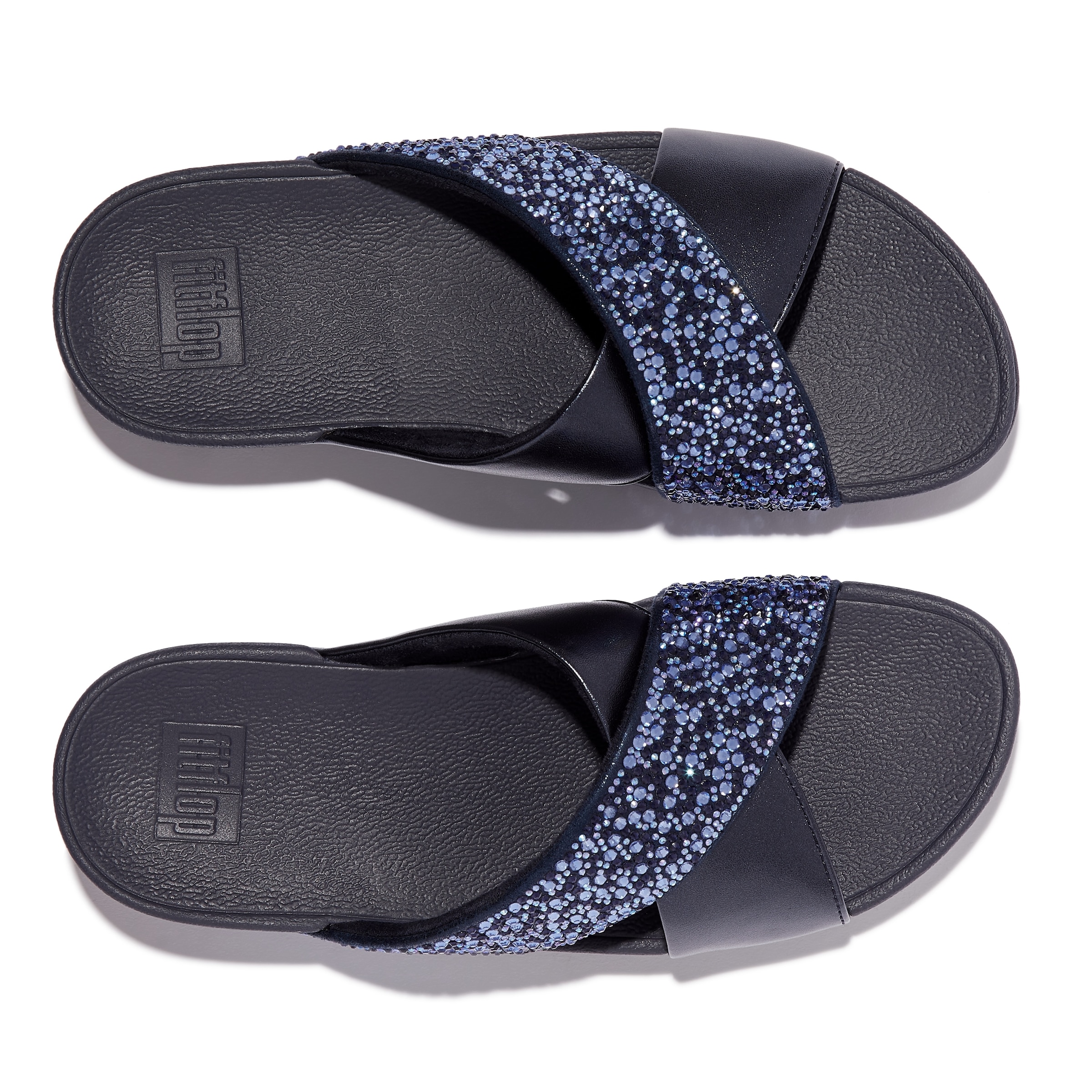Fitflop Pantolette »LULU CRYSTAL«, Plateauschuh, Slides mit trendigen Glitzerdetails