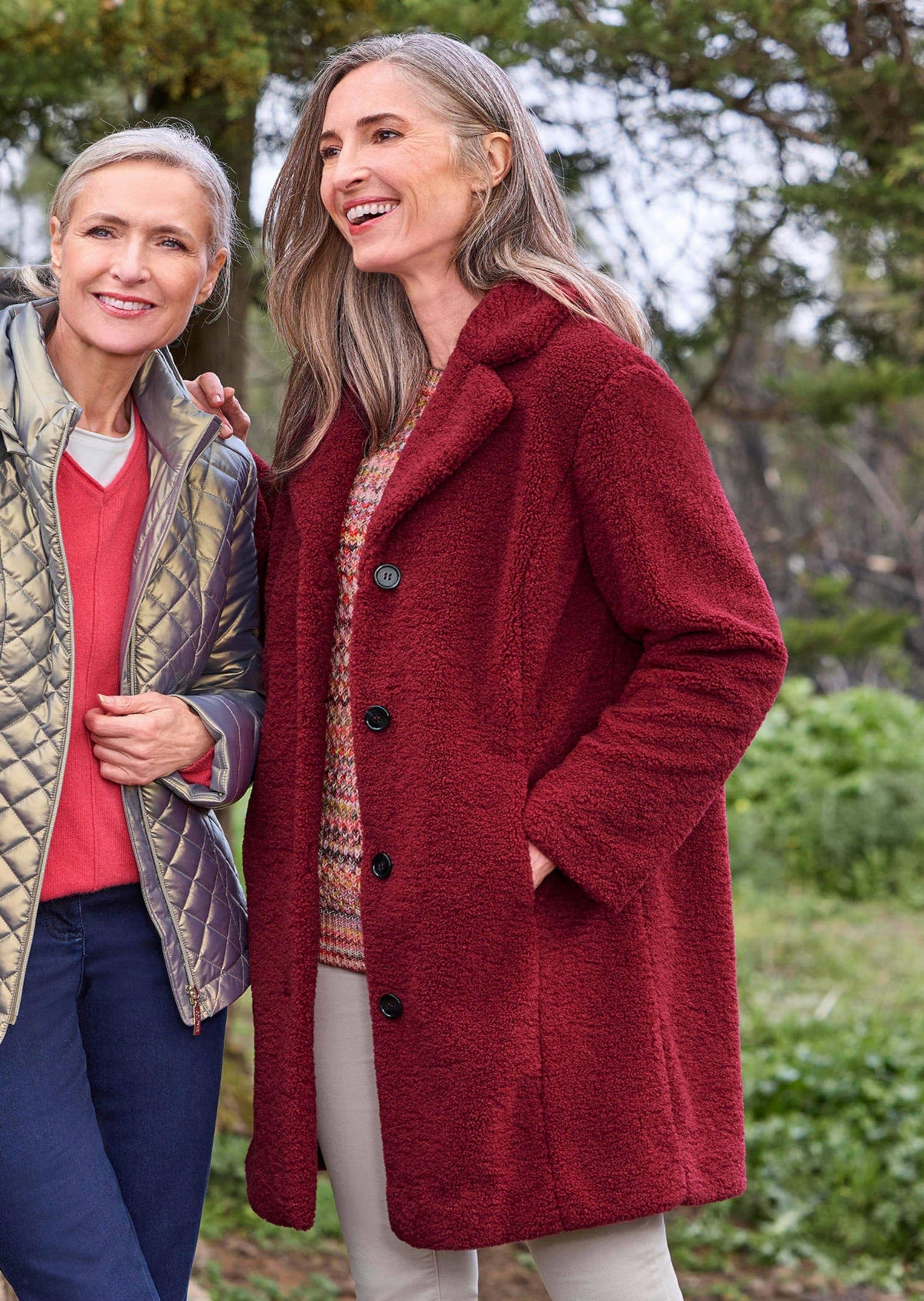 GOLDNER Winterjacke »Kurzgröße Teddy-Mantel aus weichem Plüsch«
