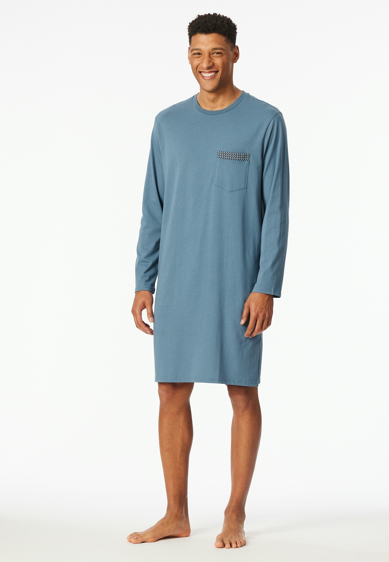 Schiesser Nachthemd "Comfort Nightwear", seitliche Schlitze, weich, Langarm günstig online kaufen