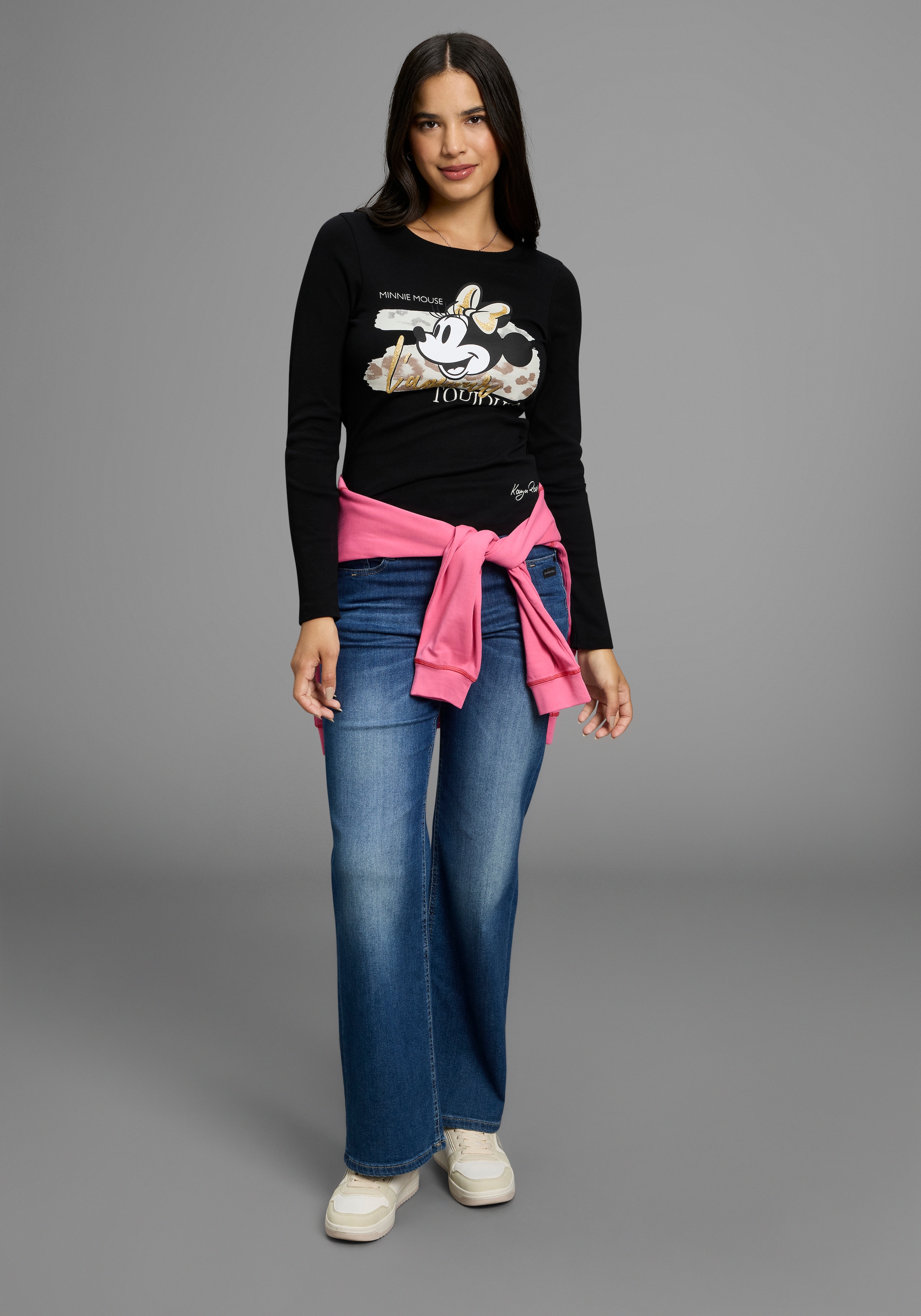KangaROOS Langarmshirt, mit süßem Minnie-Mouse Print