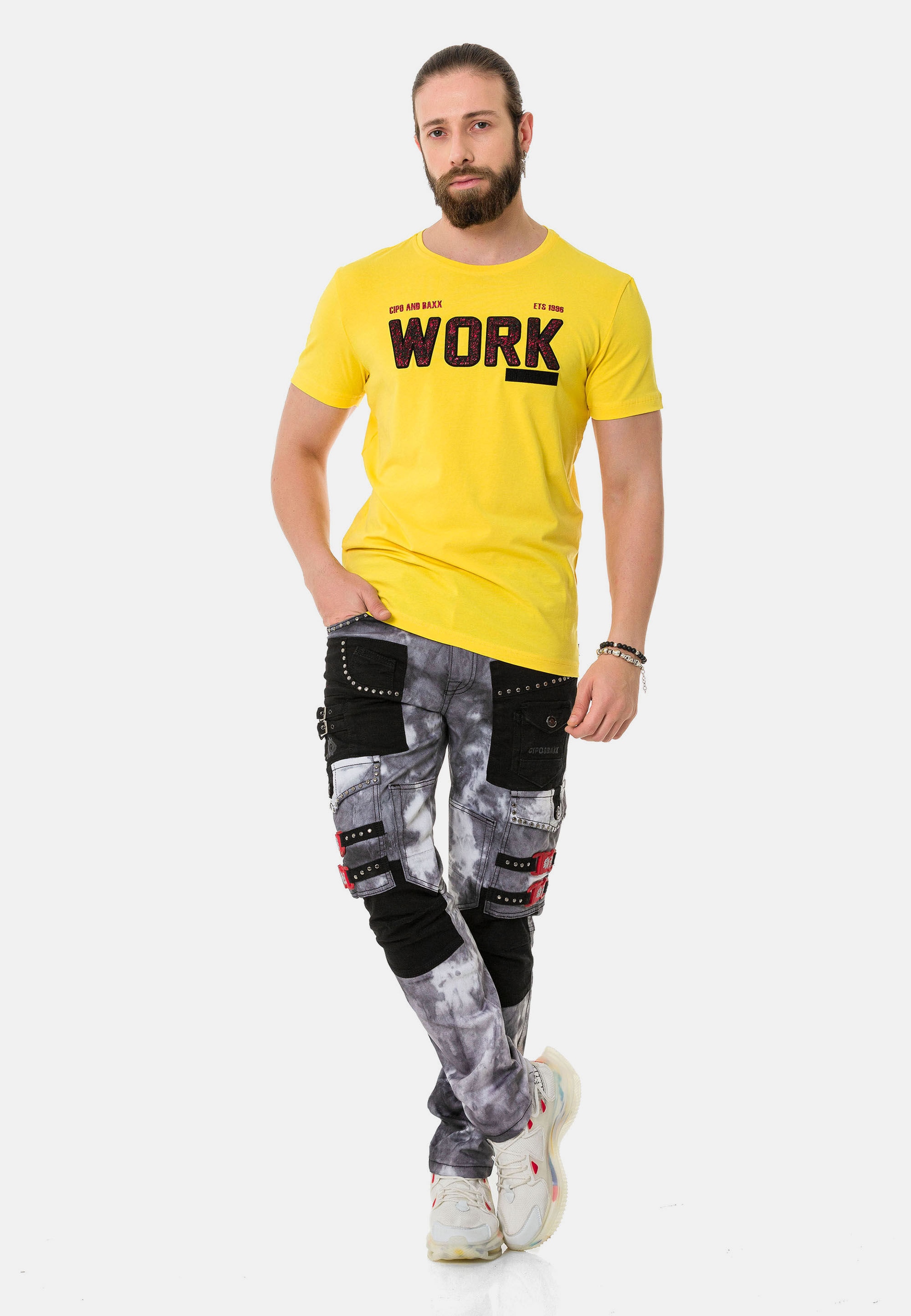 Cipo & Baxx T-Shirt »T-Shirt«, mit Rundhals-Ausschnitt