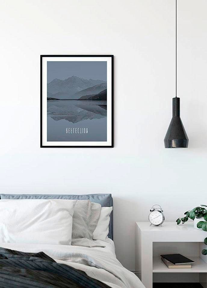 Komar Bild »Word Lake Reflection Steel« Natur 1 Stk. tlg. Wandbild zur Dekoration - ohne Rahmen