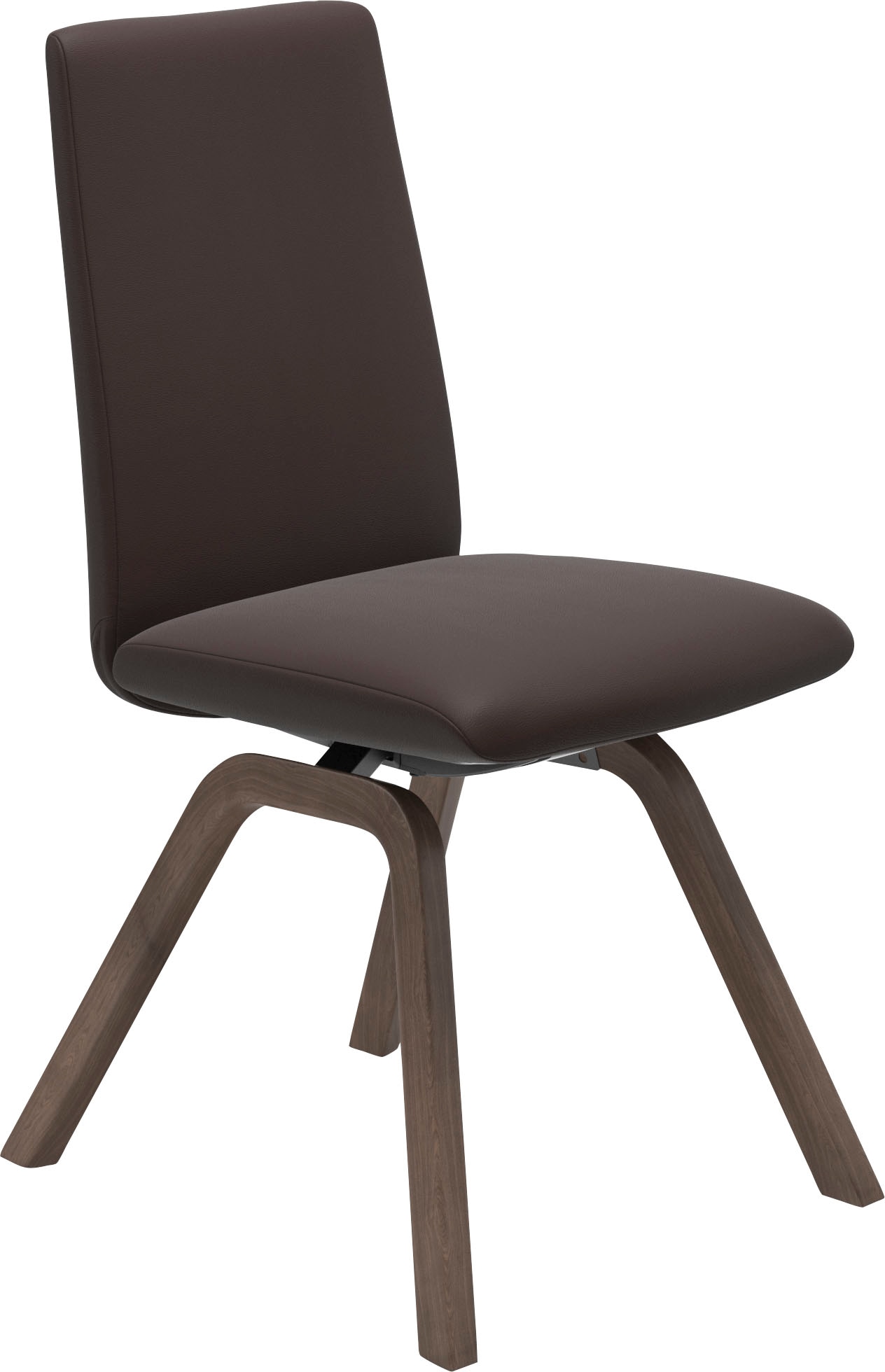 Polsterstuhl STRESSLESS "Laurel", braun (chocolate paloma, walnuss), B:49cm H:92cm T:59cm, Leder PALOMA: PALOMA ist ein durchgefärbtes Semianilin-Möbelleder mit natürlicher Narbung., Stühle, Polsterstuhl, Low Back, Größe M, mit schräggestellten Beinen in 