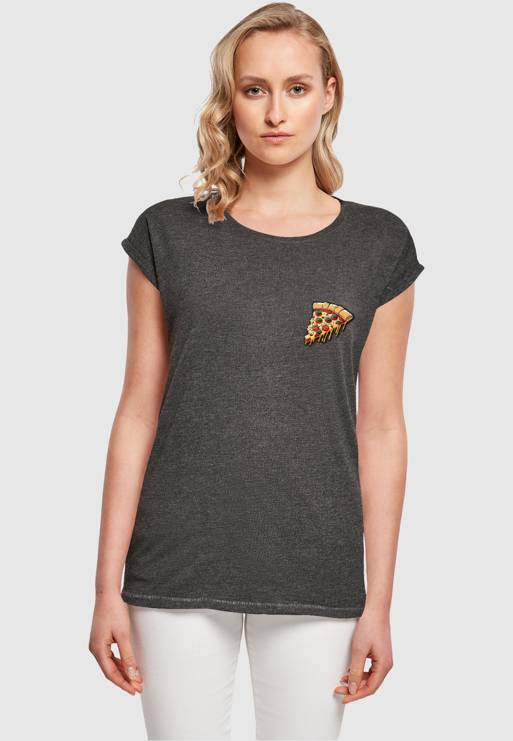 Merchcode T-Shirt »Merchcode Damen Ladies Pizza Comic Extended Shoulder Tee«, (1 tlg.)