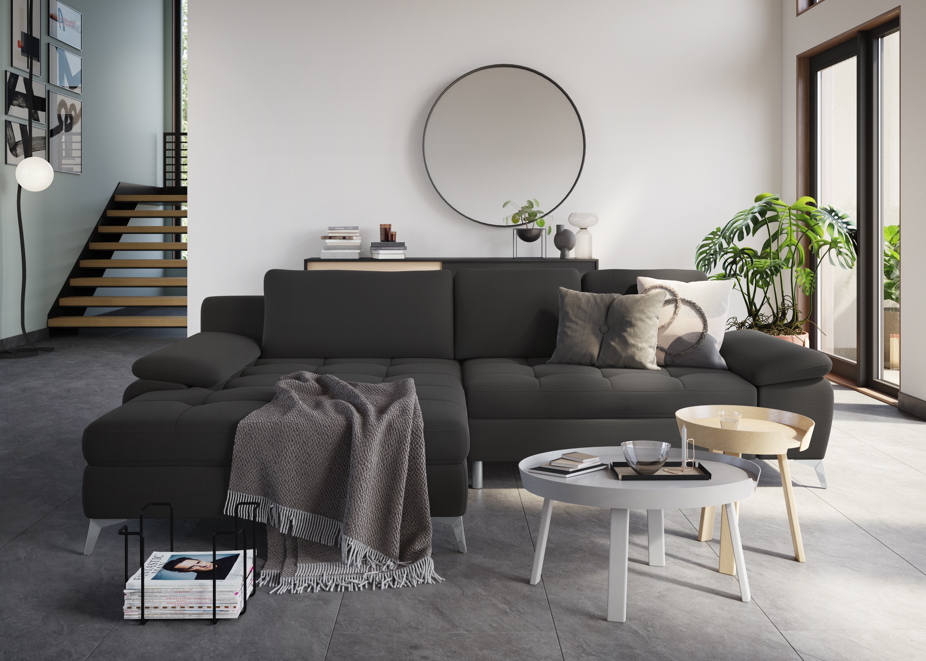 sit&more Ecksofa "Latigo L-Form" mit Mega-Recamiere, wahlweise mit Schlaffunktion und Bettkasten