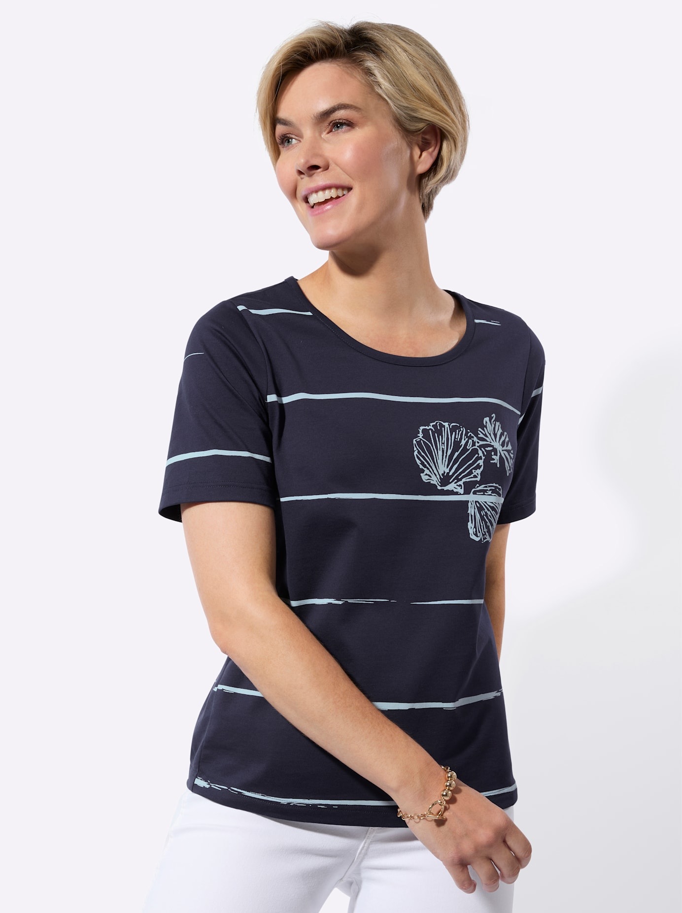 Classic Basics Rundhalsshirt "Halbarmshirt" 1 tlg. günstig online kaufen