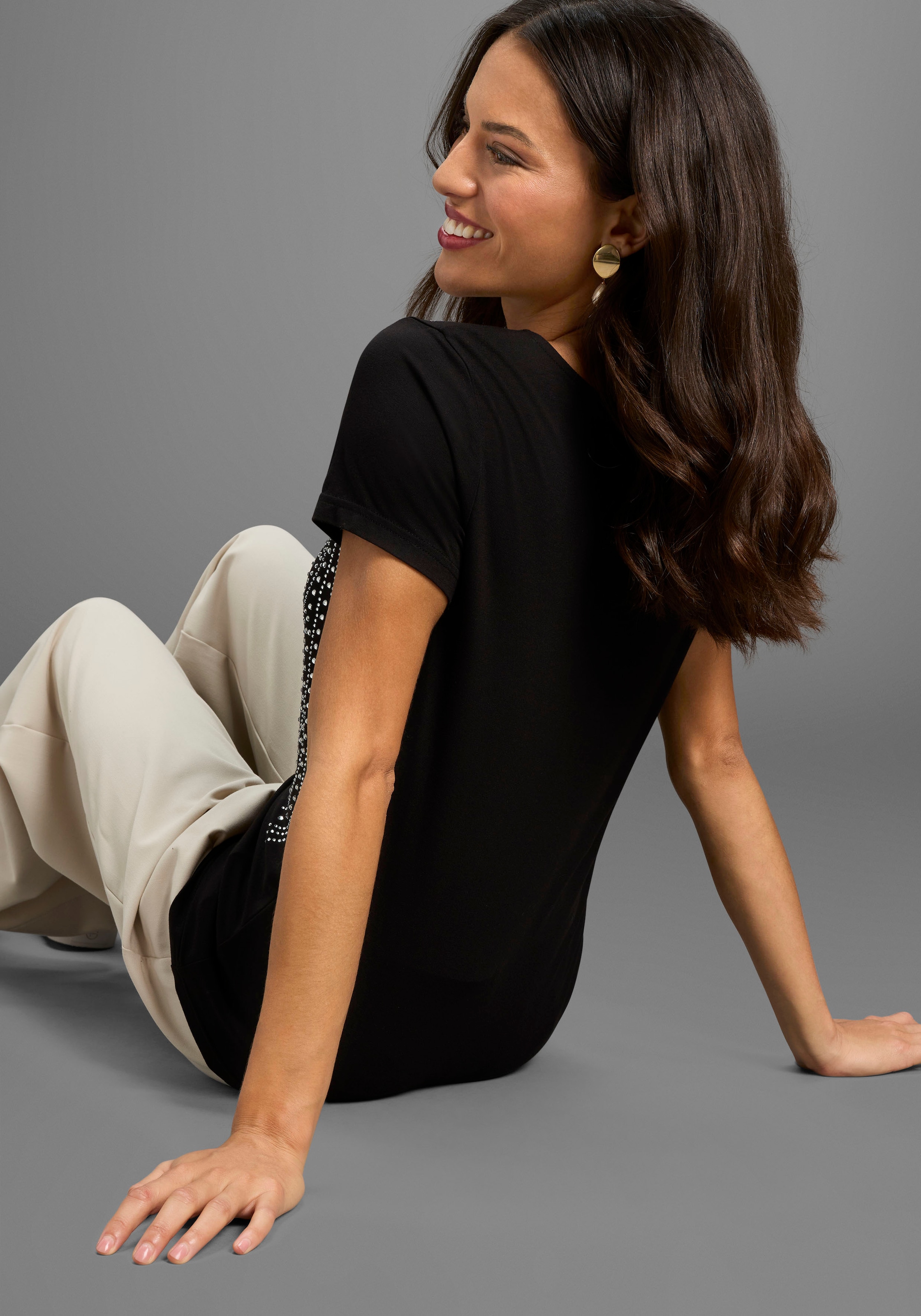 Laura Scott T-Shirt, mit Glitzersteinen