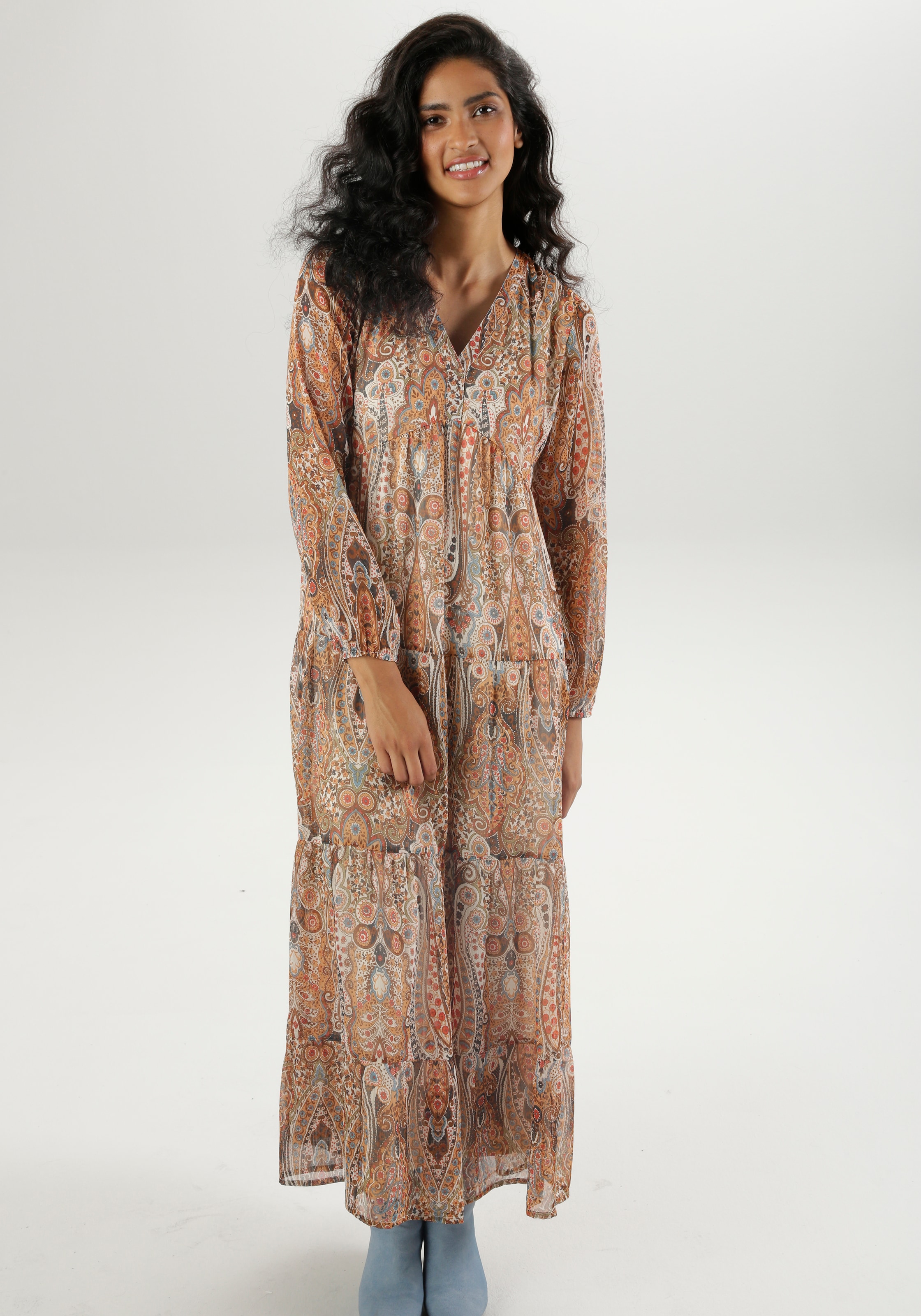 Aniston CASUAL Maxikleid, mit fantasievollem Paisley-Muster