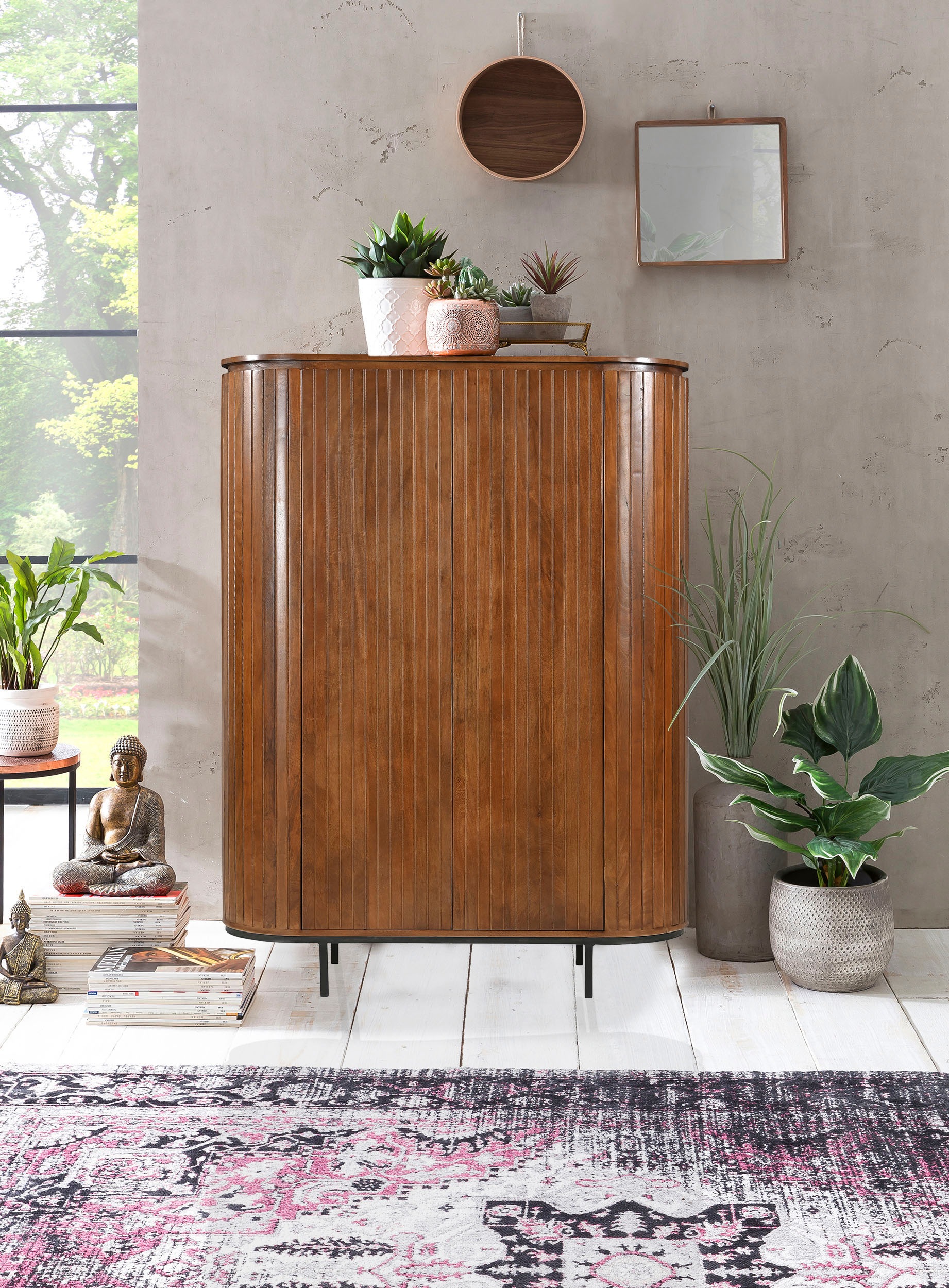 SIT Highboard "MANGO NATURAL" 1 Stk. tlg. mit Lamellenfront günstig online kaufen