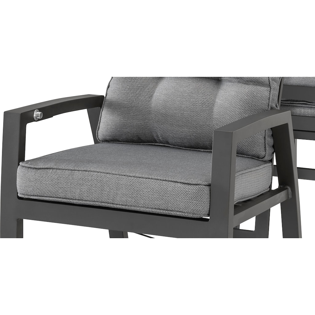 Destiny Hochlehner »GARDA«, (Set), 2 St., Polyester, Aluminium, stufenlos verstellbar, inkl. Auflagen für Sitz- und Rücken