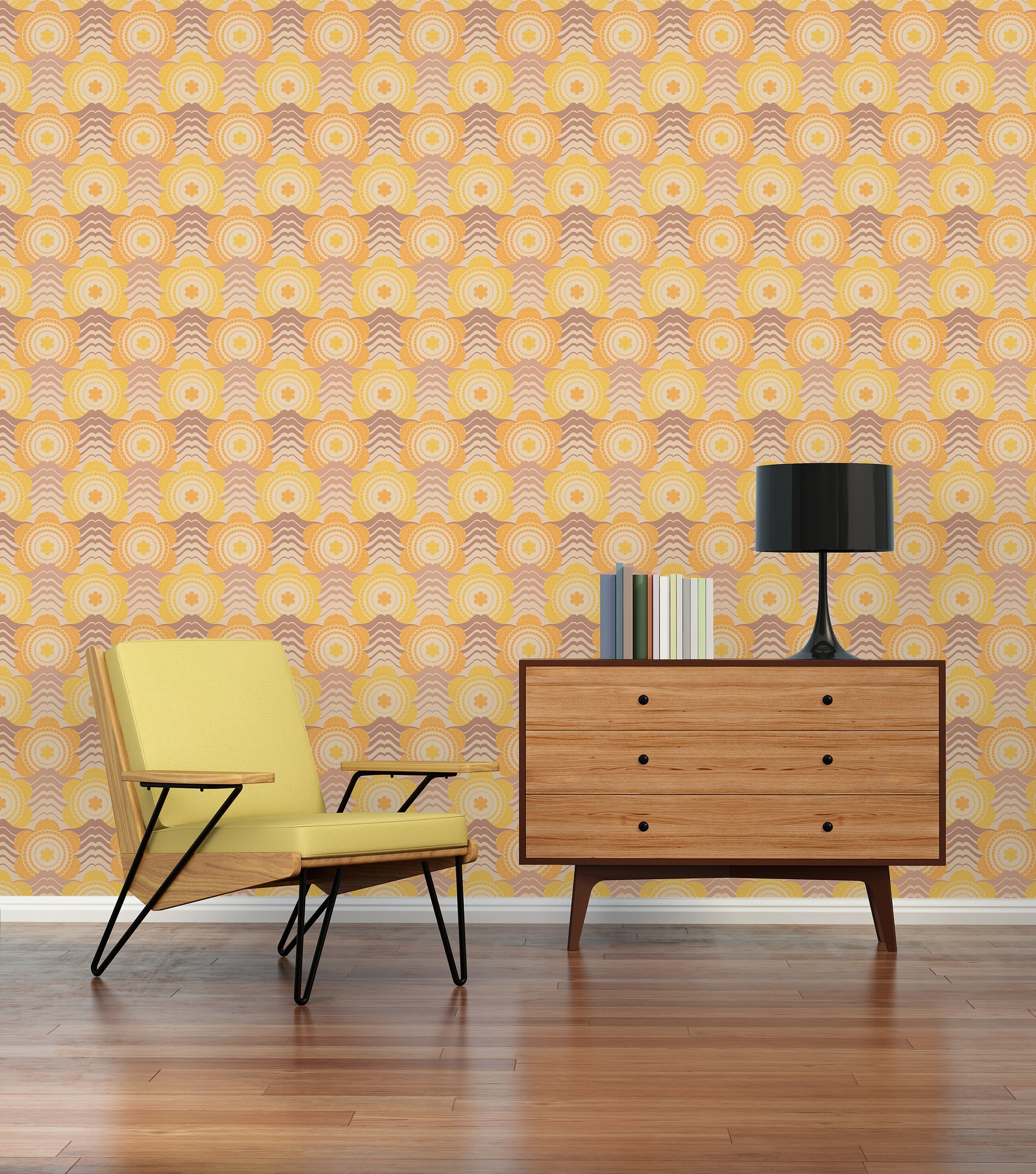 A.S. Création "Retro Chic florale Tapete Mustertapete Retro Blumen" matt strukturiert Vintage Vliestapete für Schlafzimmer Küche Wohnzimmer Floral Design