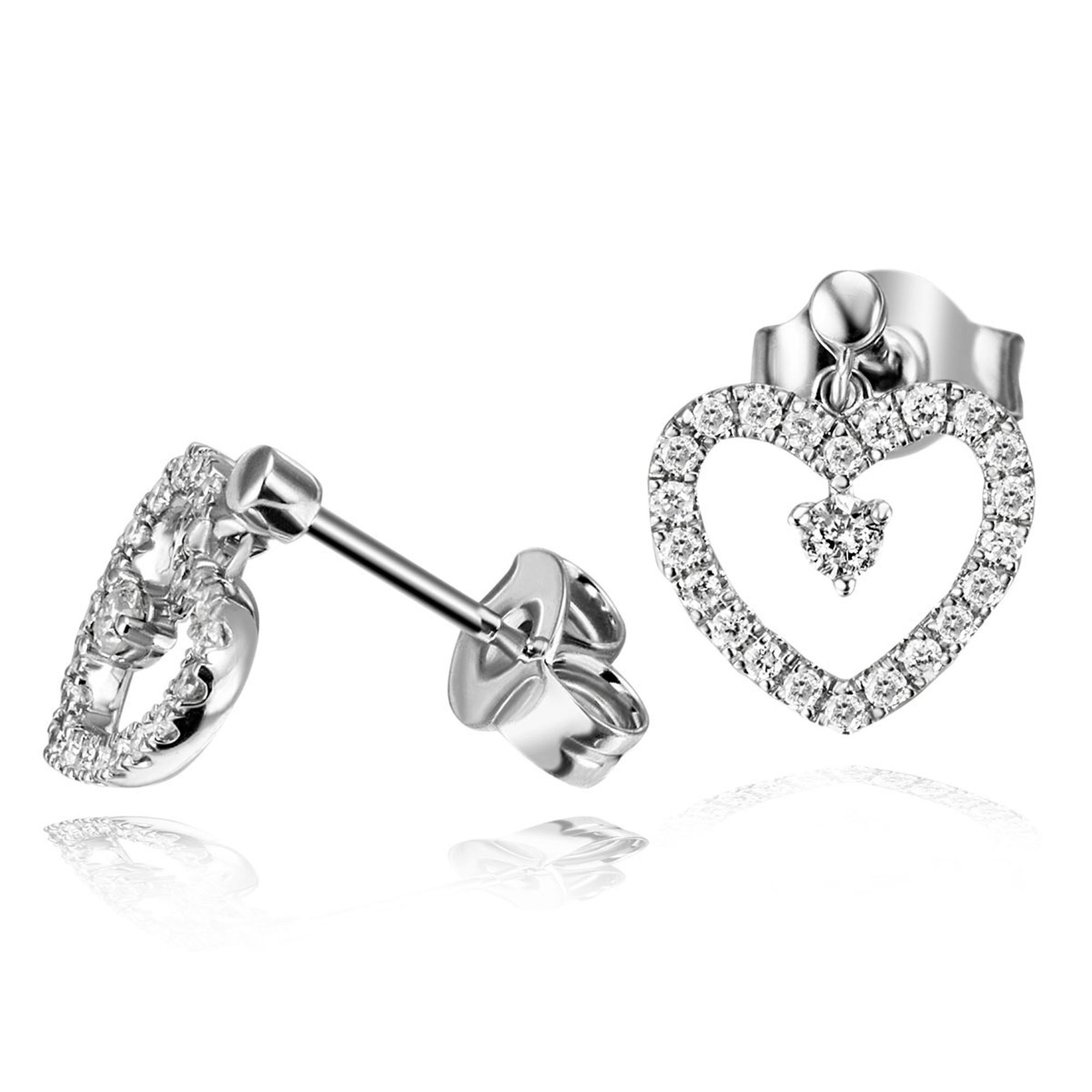 GOLDMAID Damen Paar Ohrstecker "585 Weißgold Glänzend 46 Brillanten weiß", one-size, 0,27 P1 = bei 10-facher Vergrößerung erkennbare Einschlüsse,