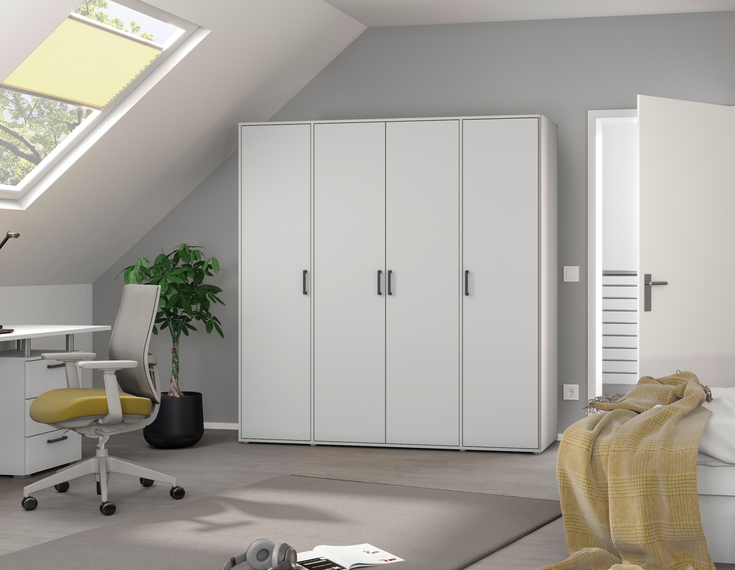 rauch Kleiderschrank »VOYAGER Otto´s Choice Garderobe Wäscheschrank TOPSELLER Schlafzimmer«, (in 3 verschiedenen Ausstattungen BASIC/CLASSIC/PREMIUM), Schrank mit modernen Griffen in viel Stauraum MADE IN GERMANY