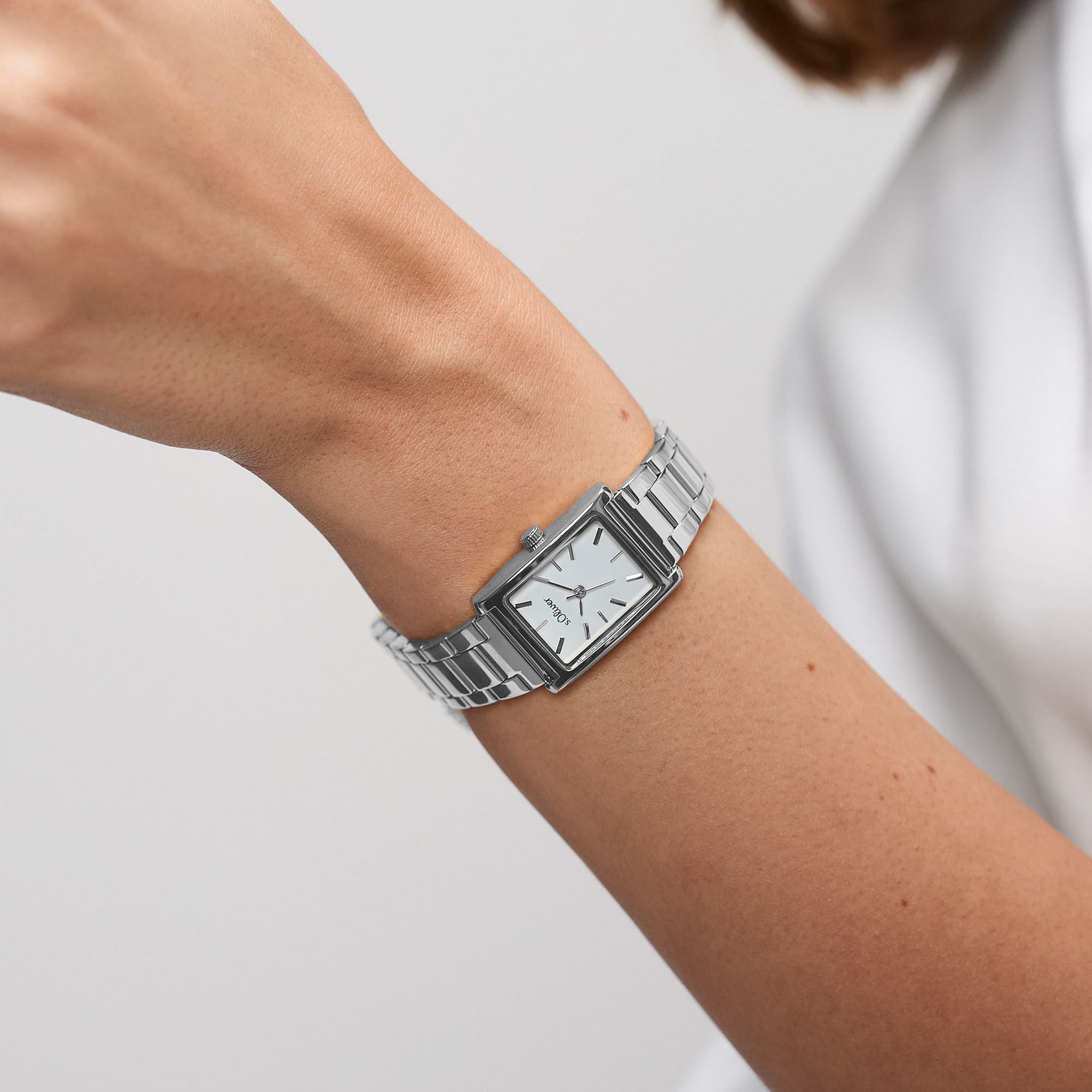 s.Oliver Quarzuhr »Line Time« Armbanduhr, Damenuhr, Edelstahlarmband, analog