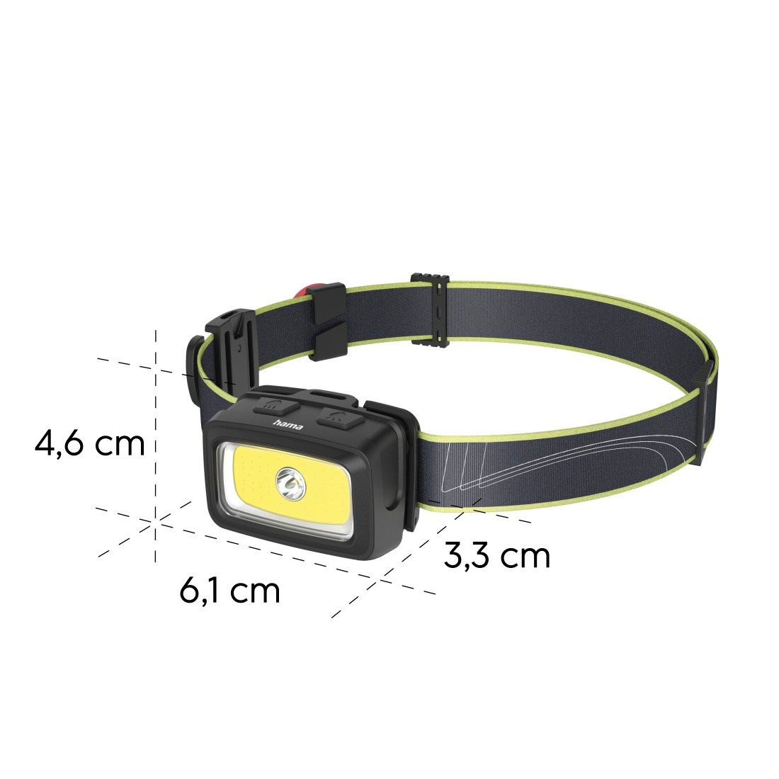 Hama LED Stirnlampe »LED Stirnlampe mit Rücklicht SOS-Pfeife und Spritzwasserschutz« 7 Lichtmodi, IP44, COB LED, Rücklicht
